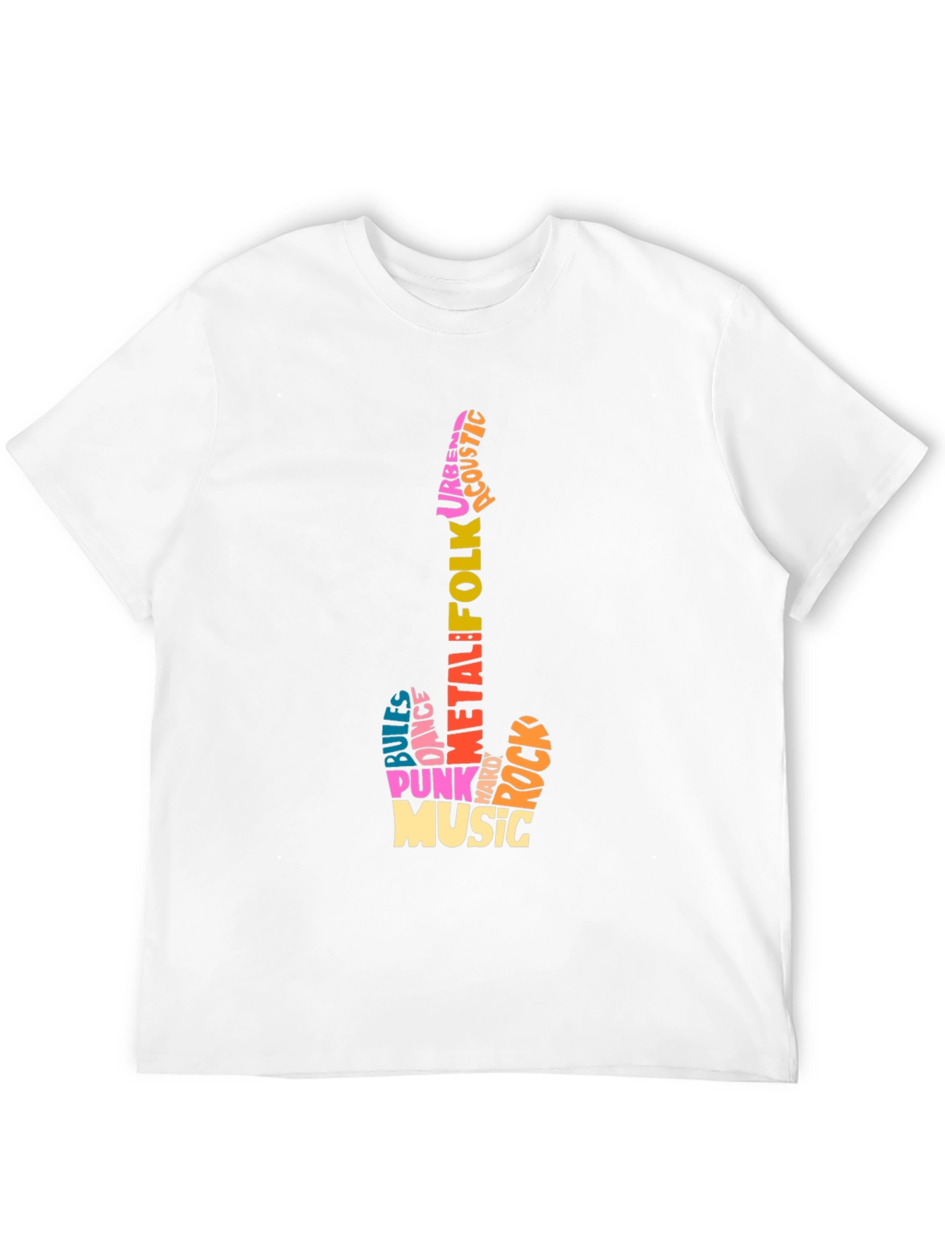 Music Genre Guitar Word Art T-Shirt