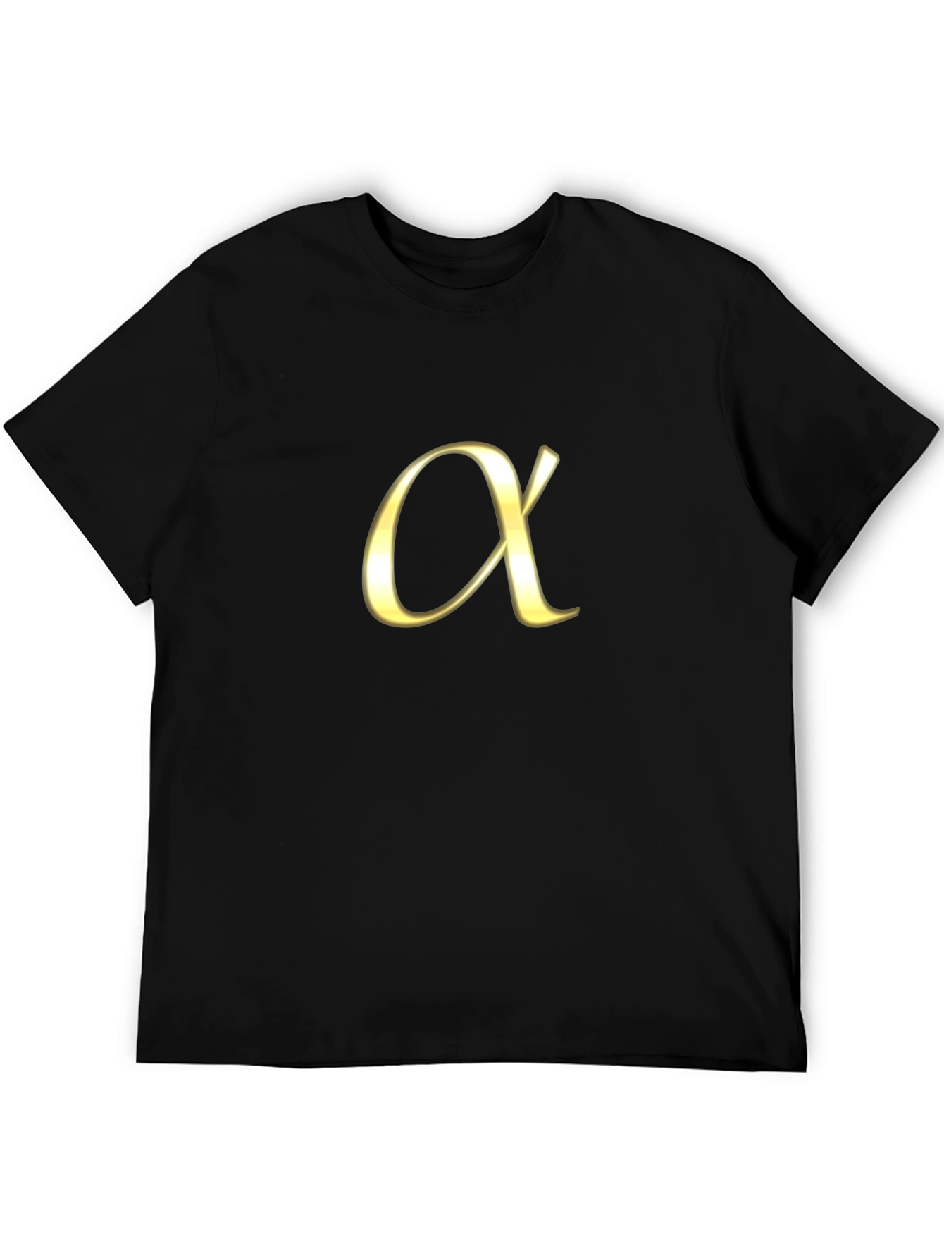 Alpha Symbol Graphic Tee - Black Cotton Casual Shirt