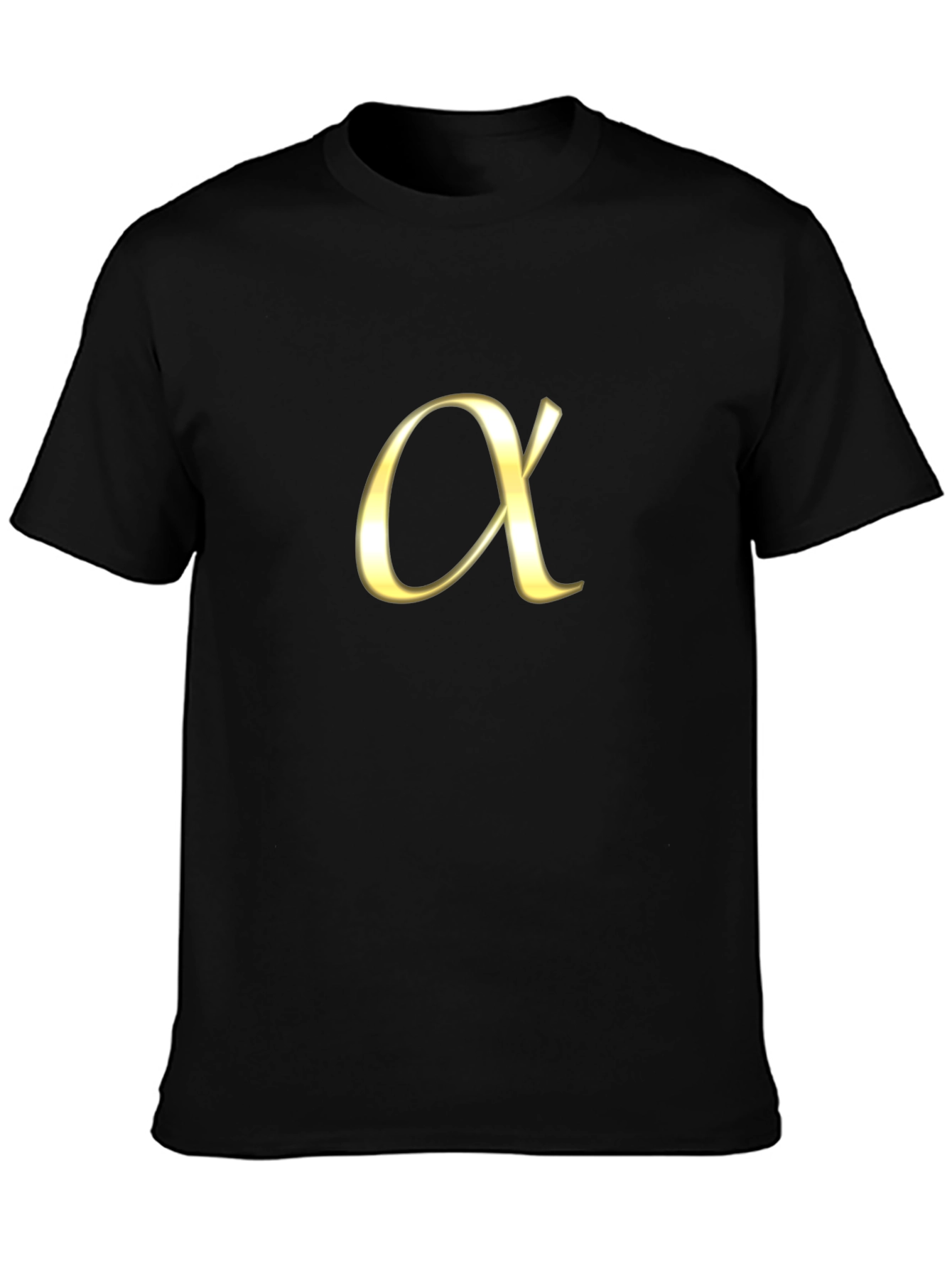 Alpha Symbol Graphic Tee - Black Cotton Casual Shirt