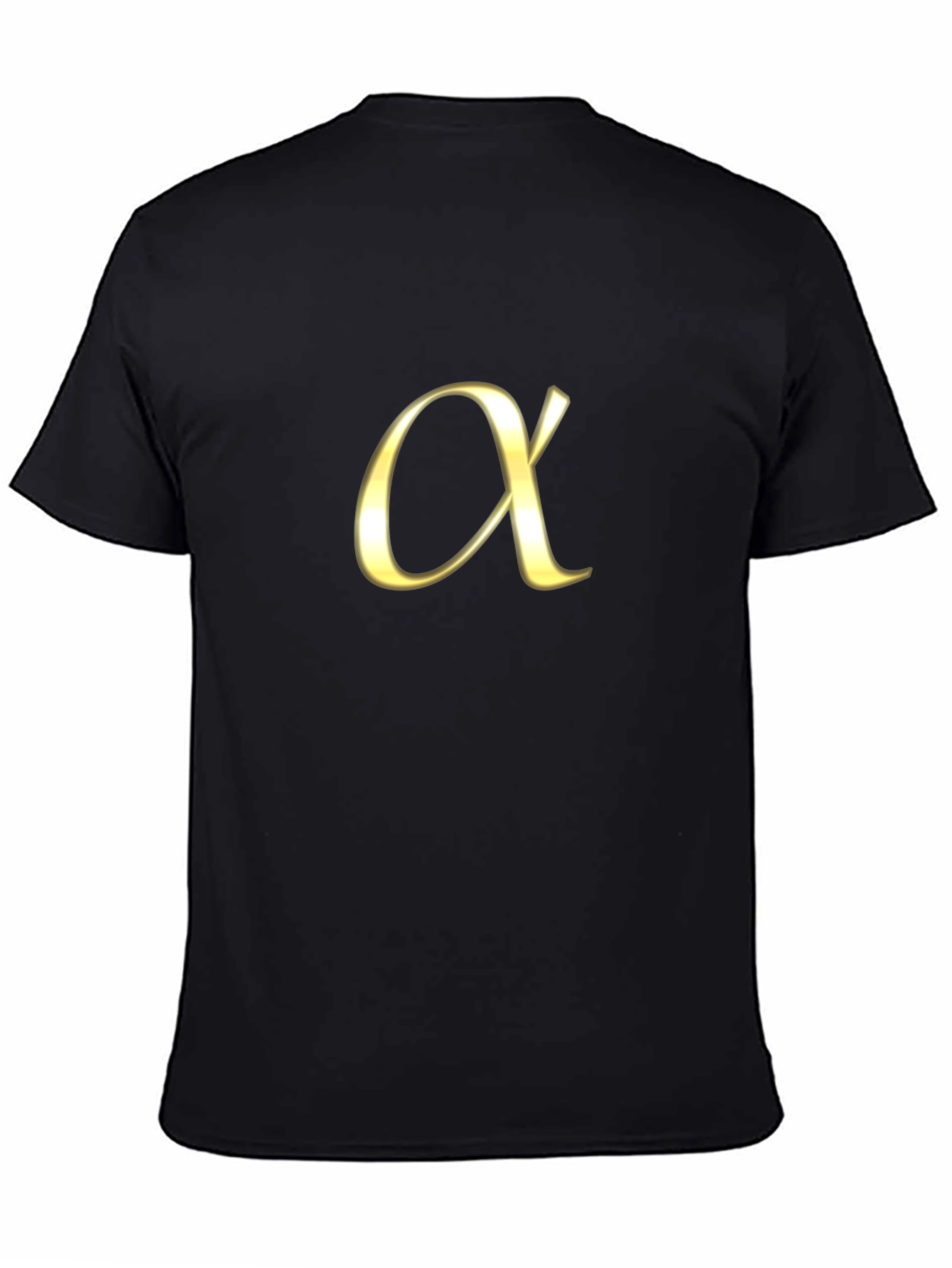 Alpha Symbol Graphic Tee - Black Cotton Casual Shirt