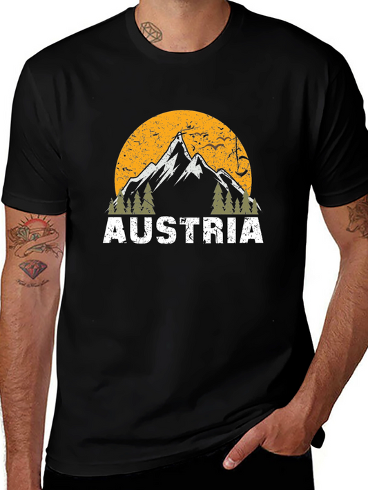 Austria Mountain Graphic Tee - Vintage Style