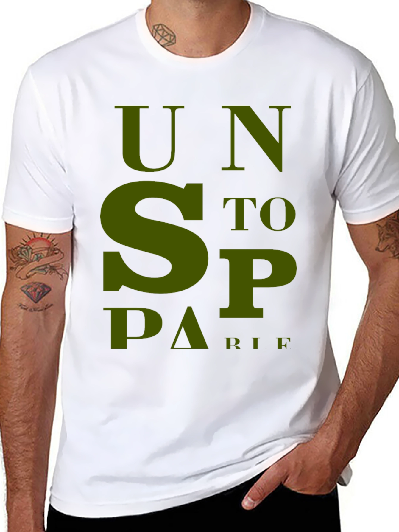 Unstoppable T-Shirt - Bold Olive Green Graphic Tee