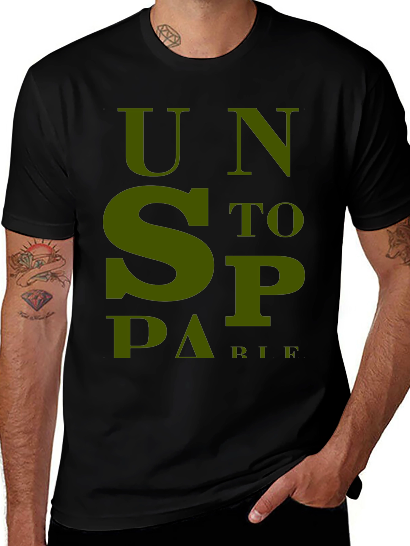 Unstoppable T-Shirt - Bold Olive Green Graphic Tee
