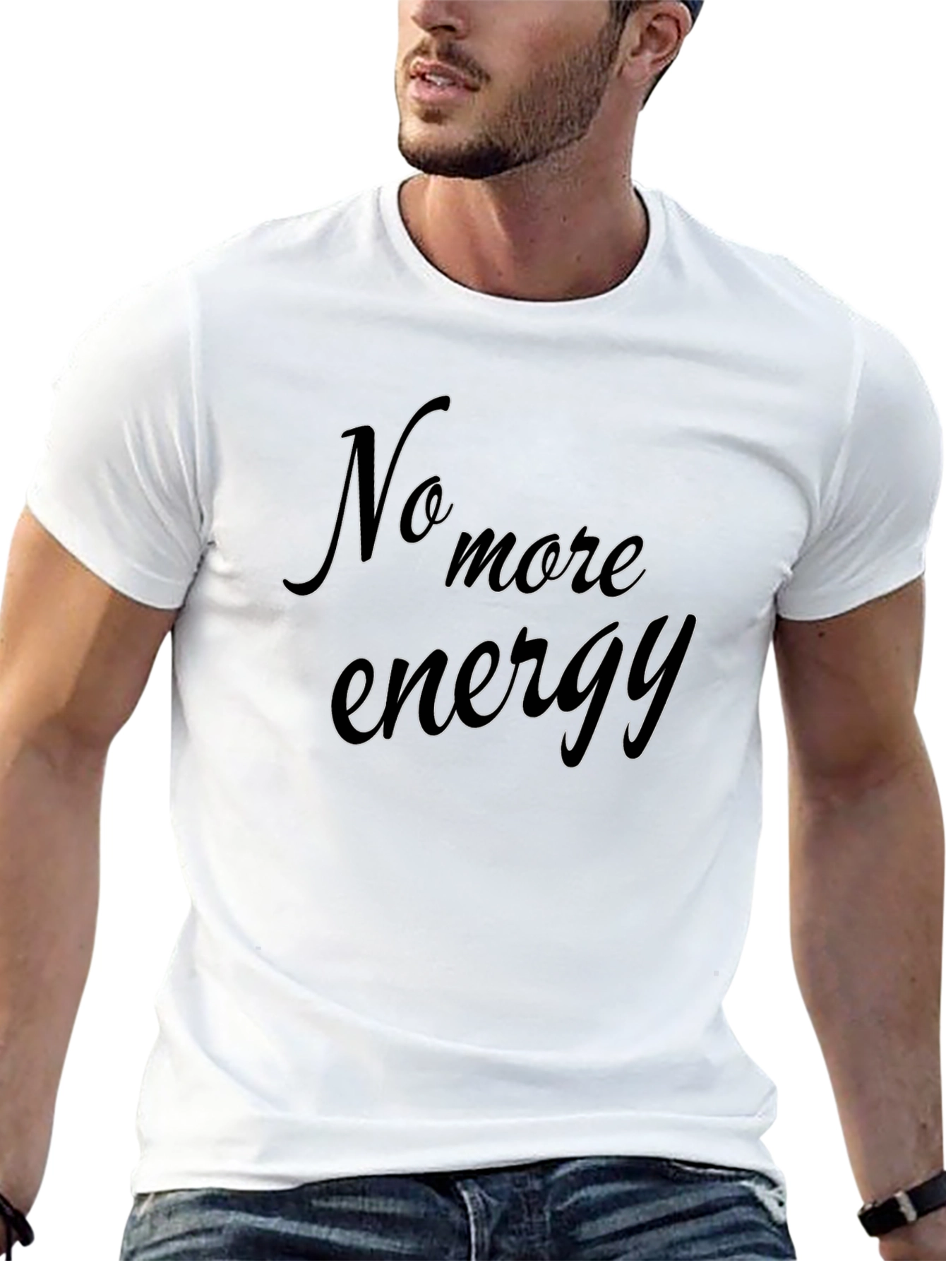 No More Energy Graphic T-Shirt - Black