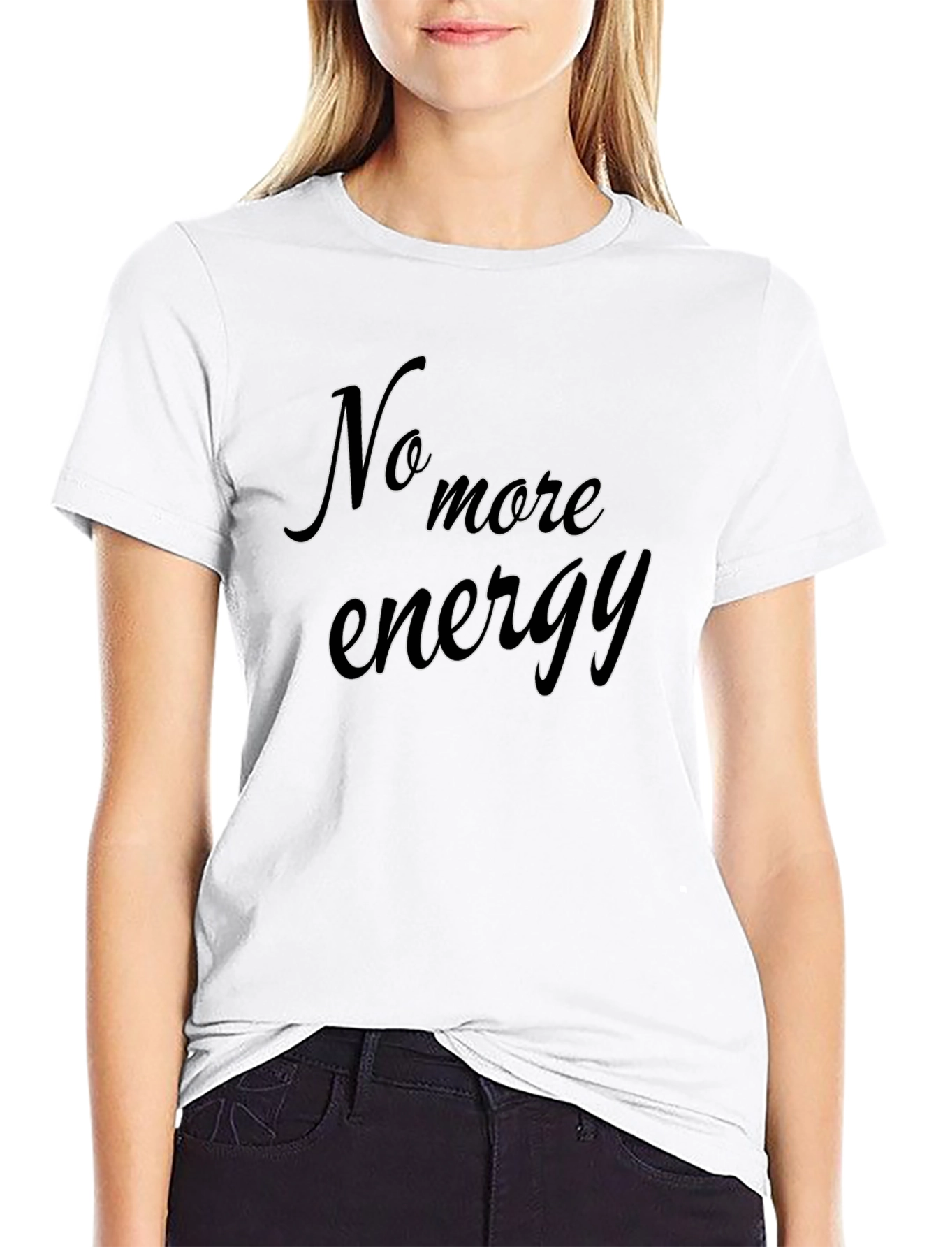 No More Energy Graphic T-Shirt - Black