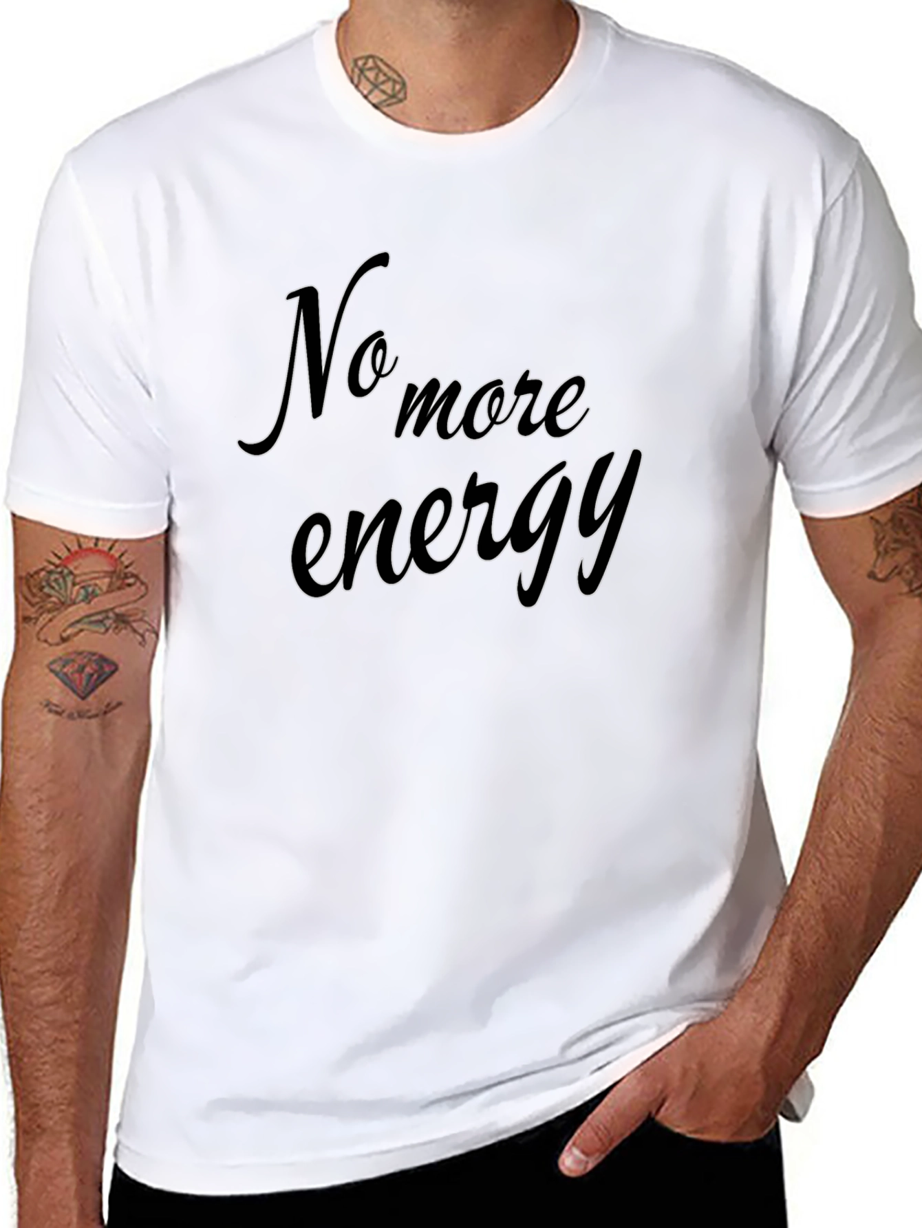 No More Energy Graphic T-Shirt - Black