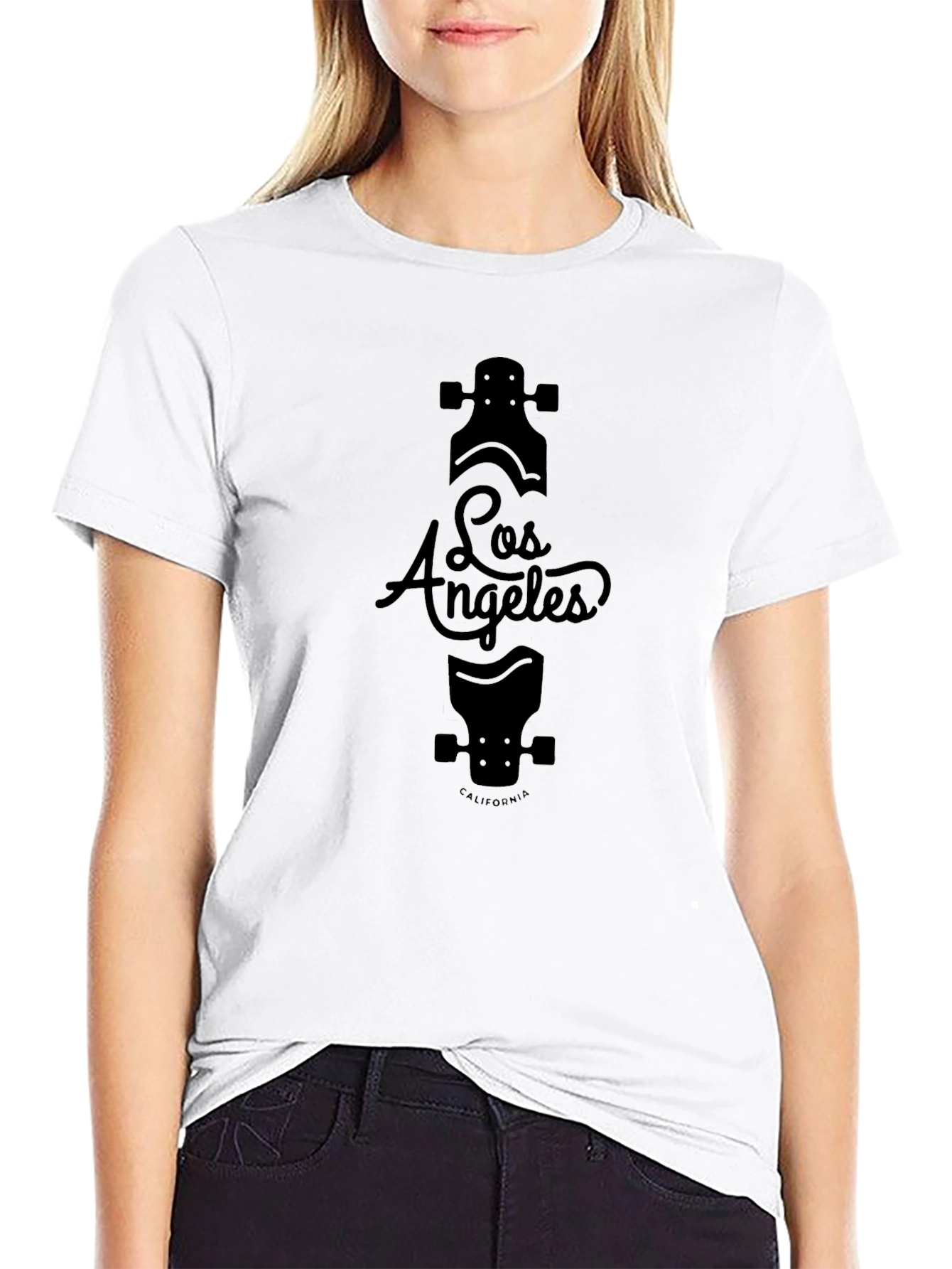 Los Angeles Skateboard Black Graphic T-Shirt