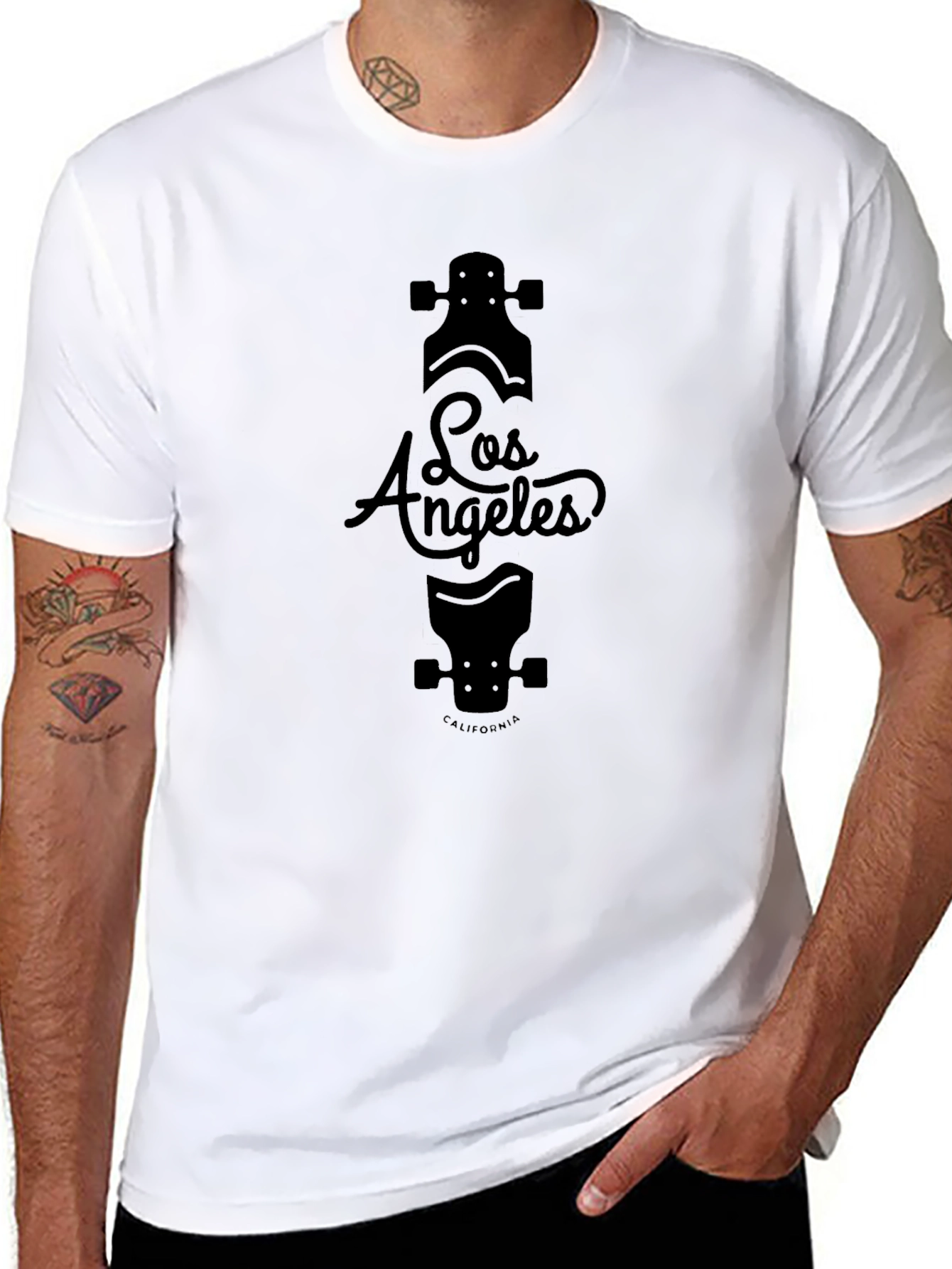 Los Angeles Skateboard Black Graphic T-Shirt