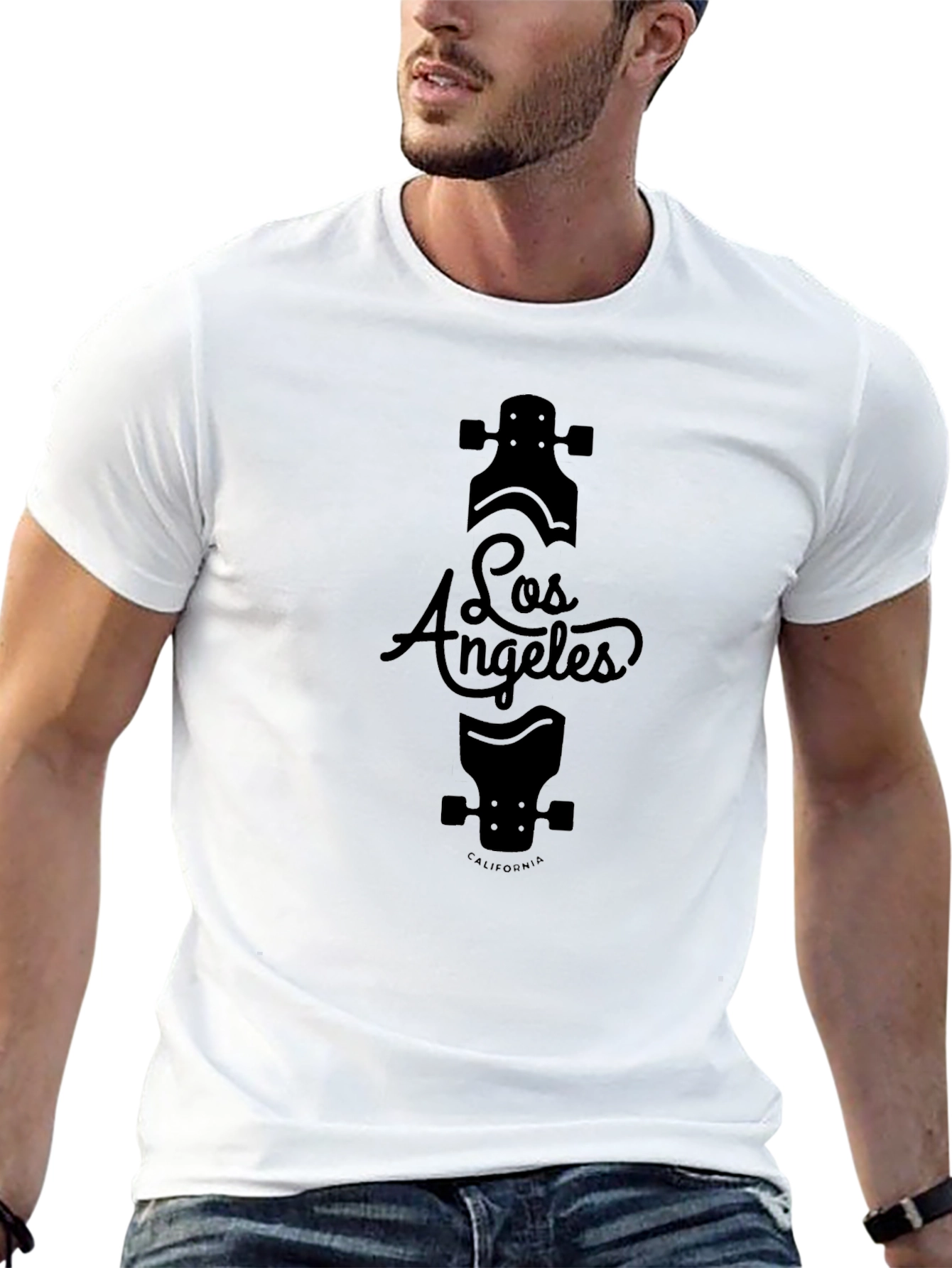 Los Angeles Skateboard Black Graphic T-Shirt
