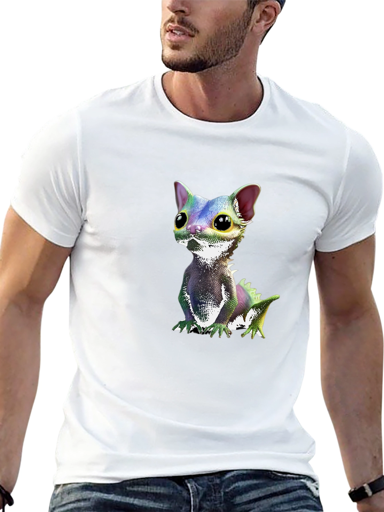 Cute Dragon Kitten Graphic Tee
