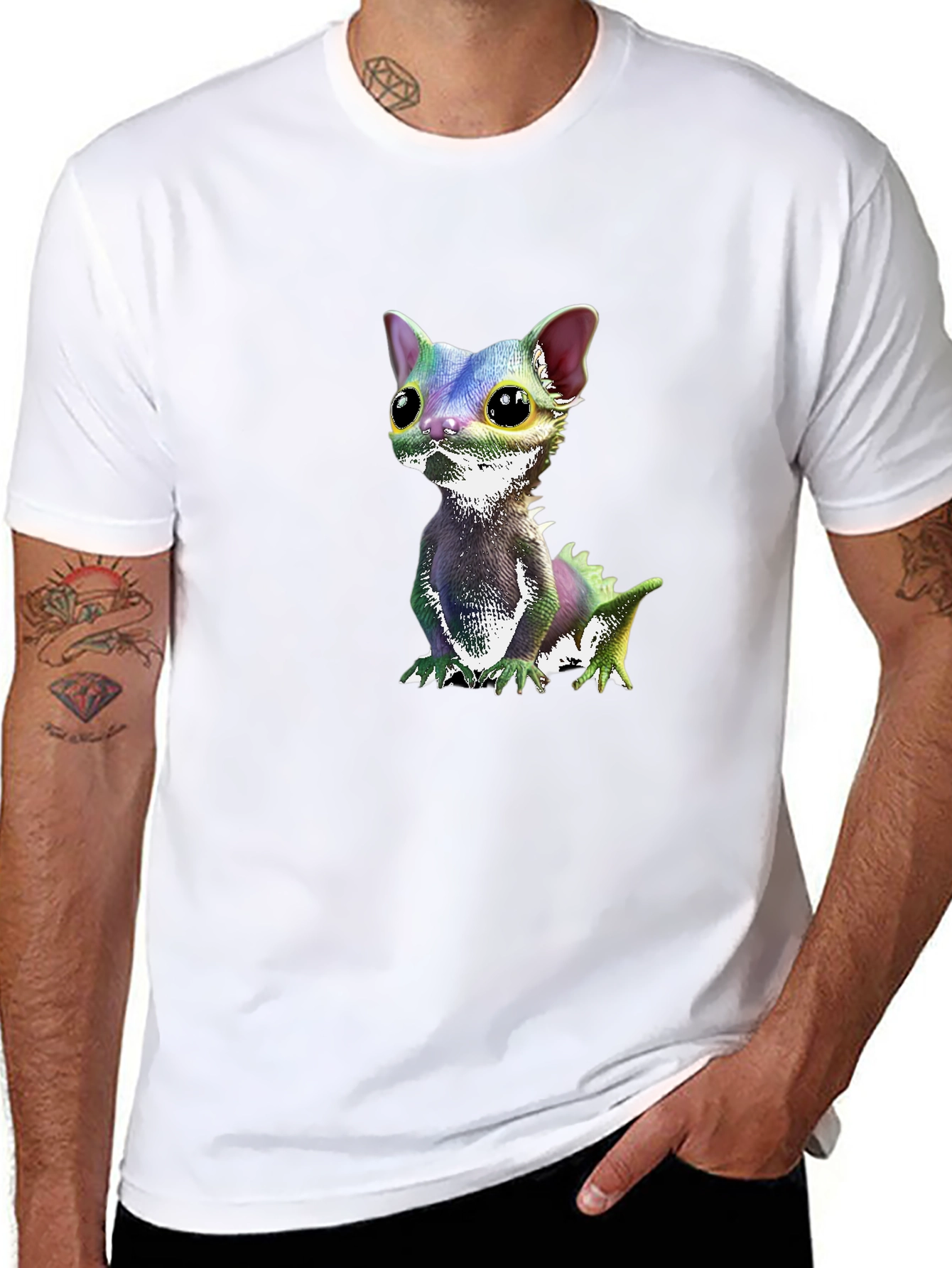 Cute Dragon Kitten Graphic Tee