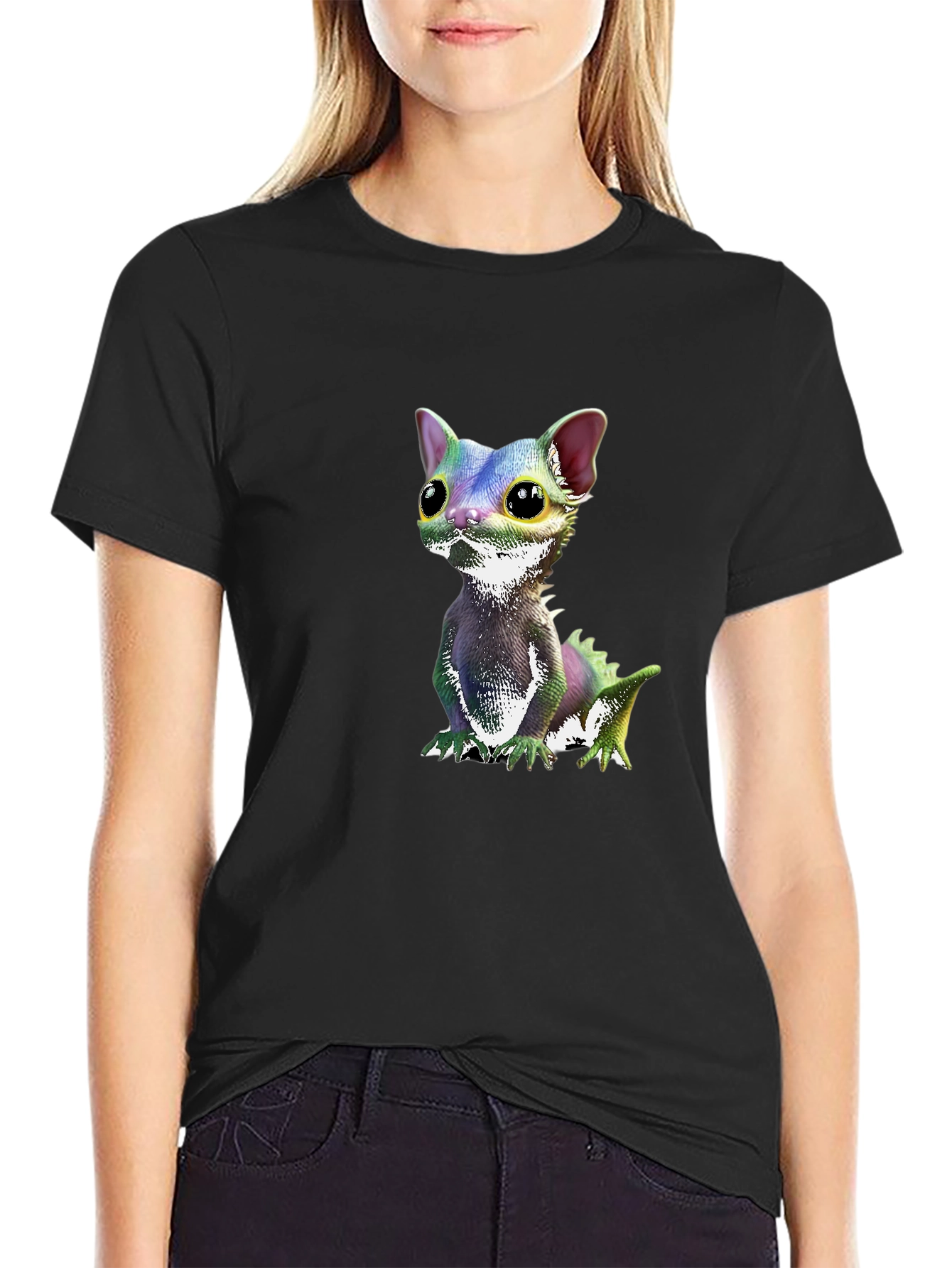 Cute Dragon Kitten Graphic Tee