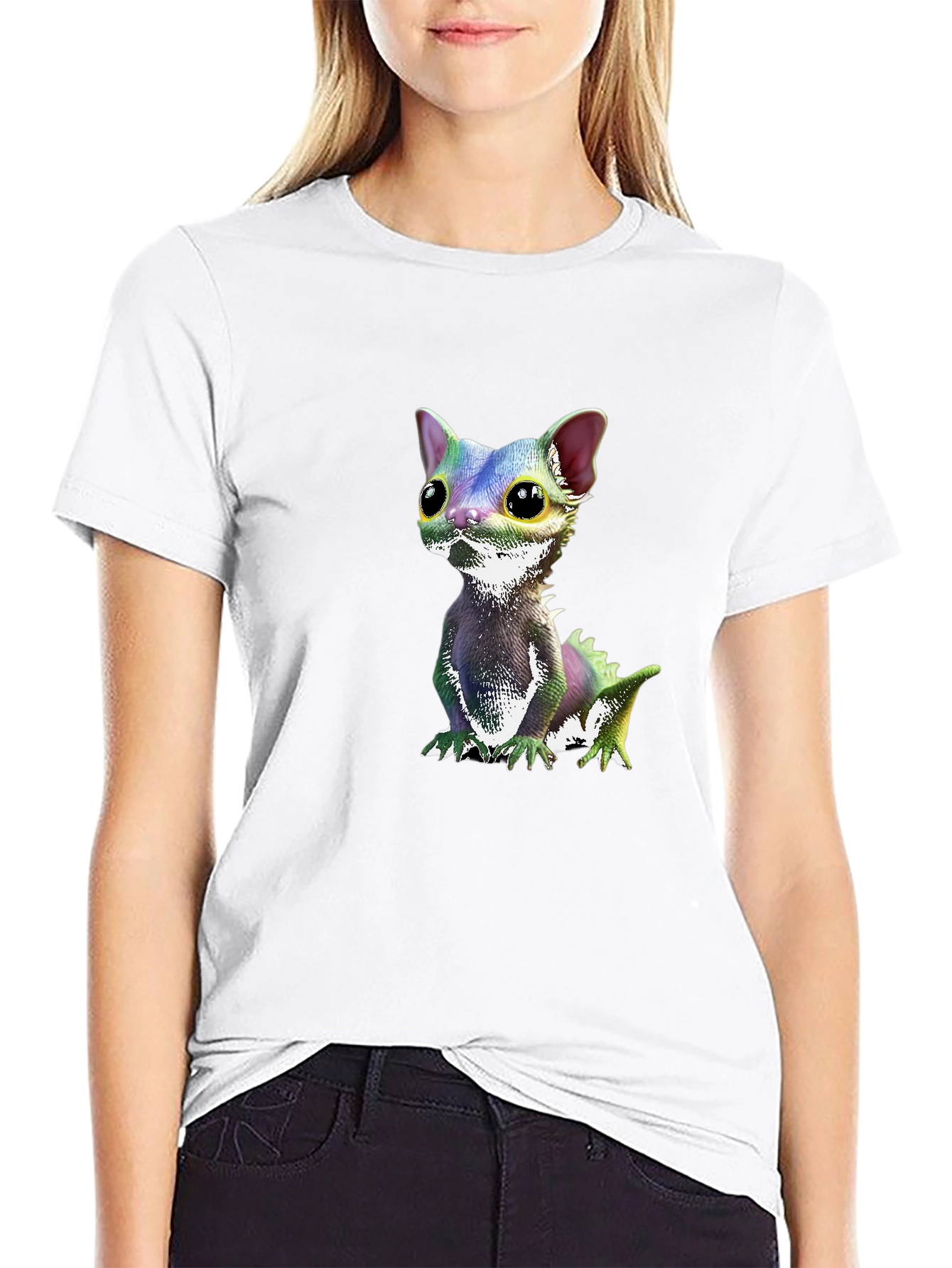 Cute Dragon Kitten Graphic Tee