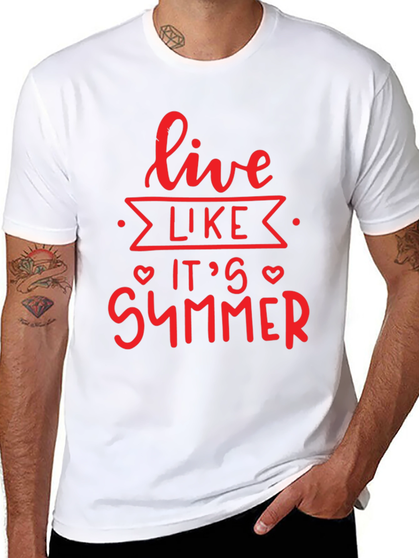Live Like Its Summer Black Graphic Tee