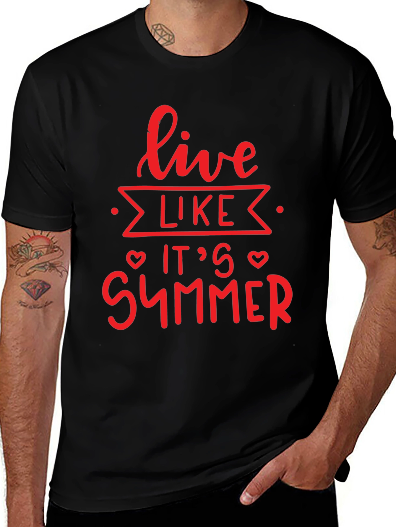 Live Like Its Summer Black Graphic Tee