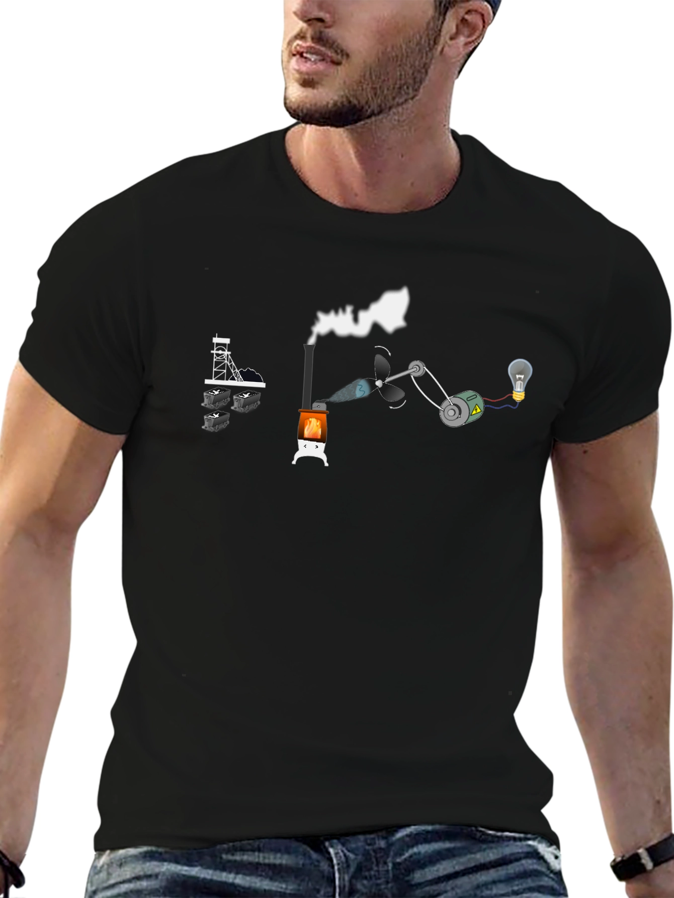 Coal Power T-Shirt - Black - Funny Energy Tee