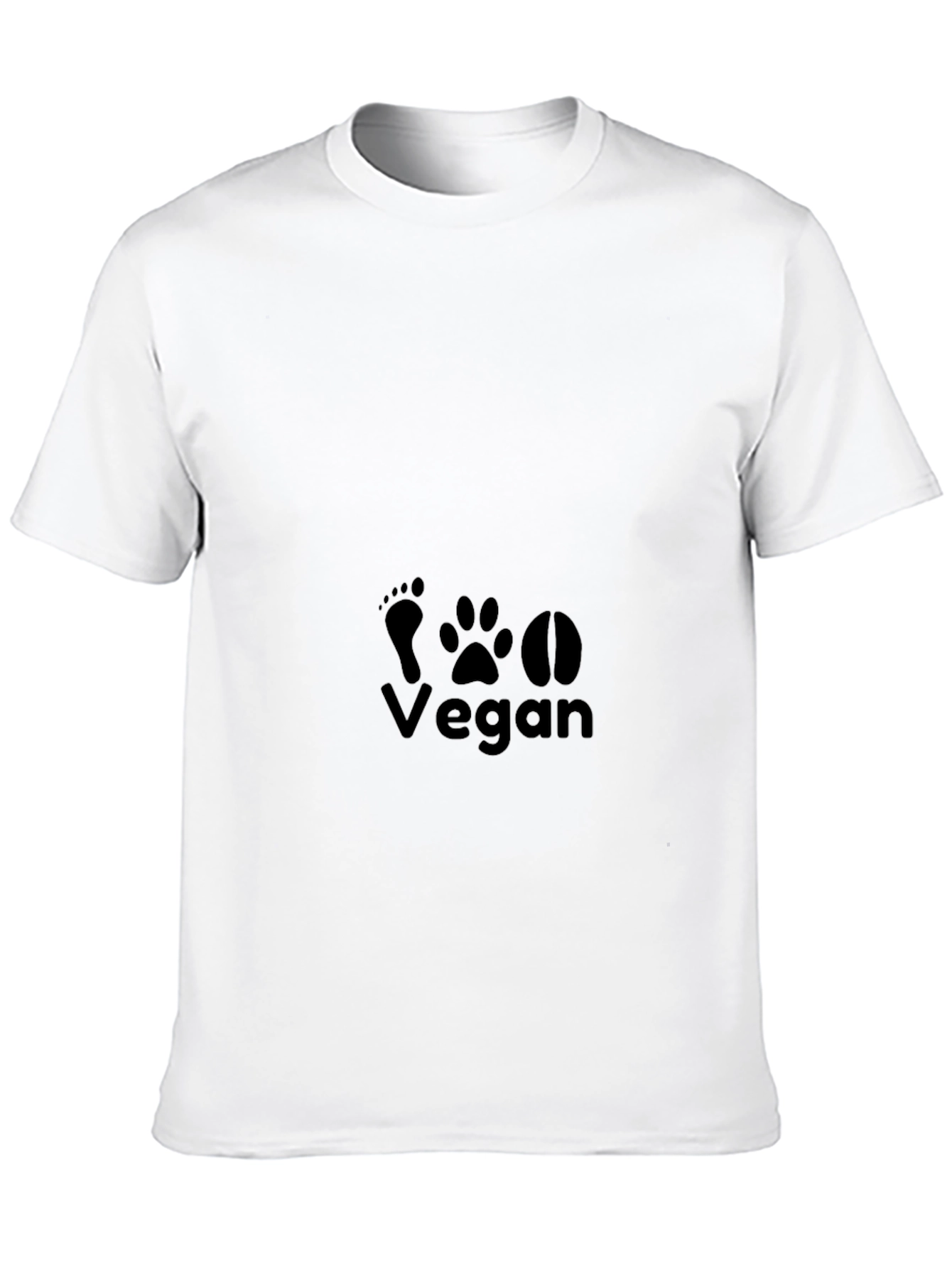 Vegan T-Shirt with Footprint Graphics - Unisex Black Tee