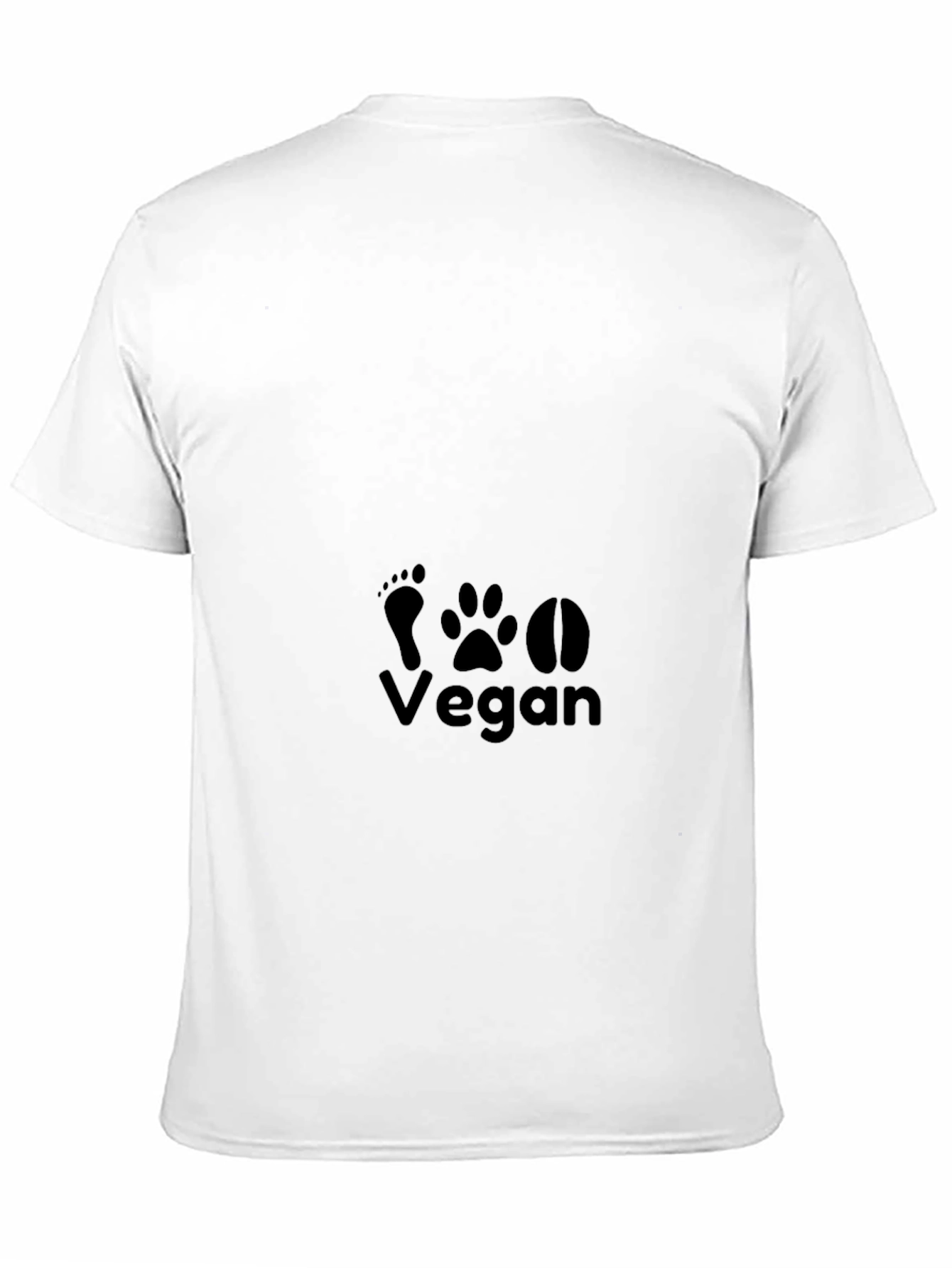 Vegan T-Shirt with Footprint Graphics - Unisex Black Tee