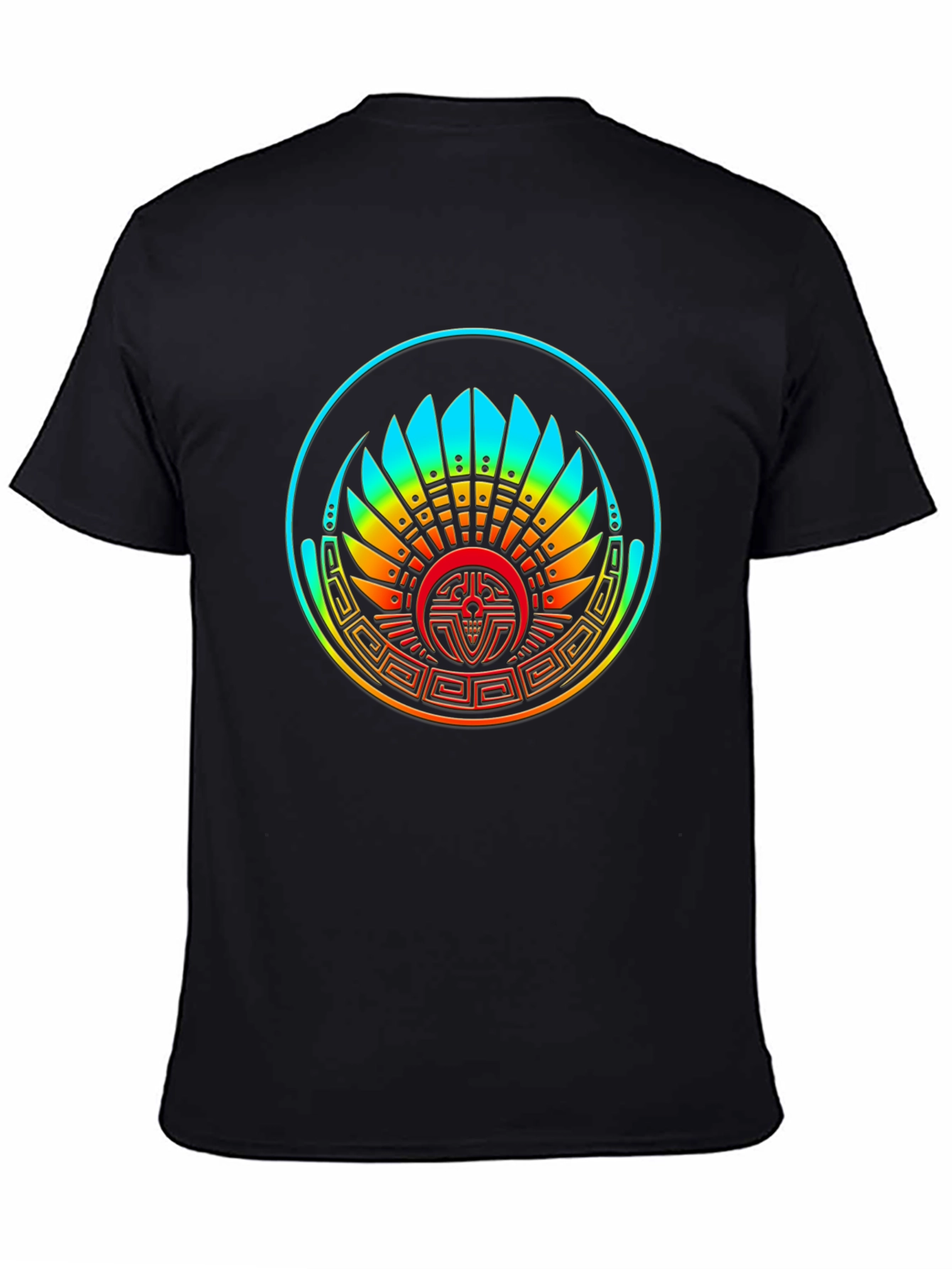 Aztec Headdress Graphic Black T-Shirt