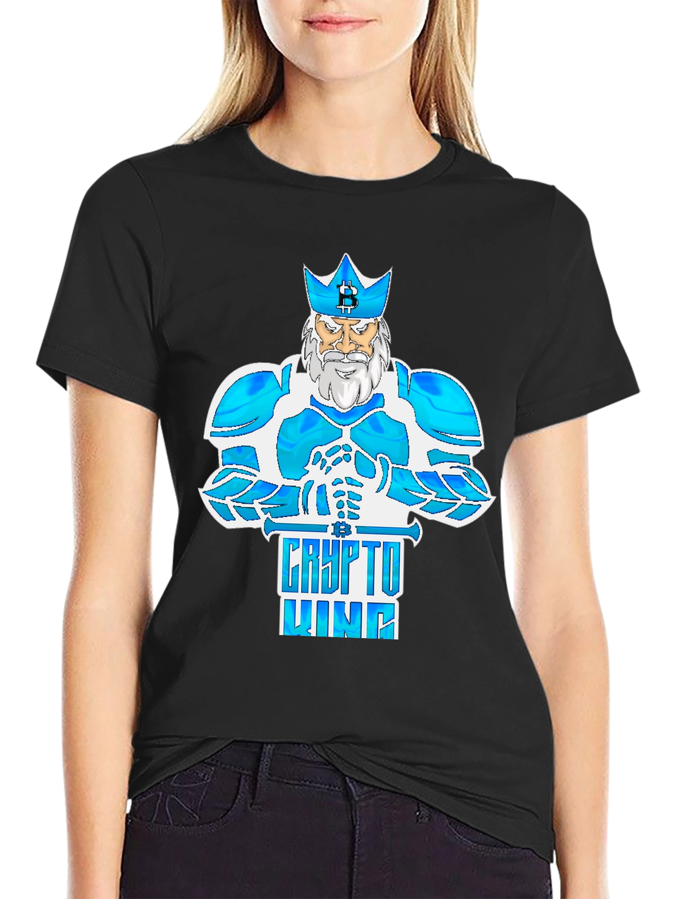 Crypto King Bitcoin Tee - Digital Currency Fashion