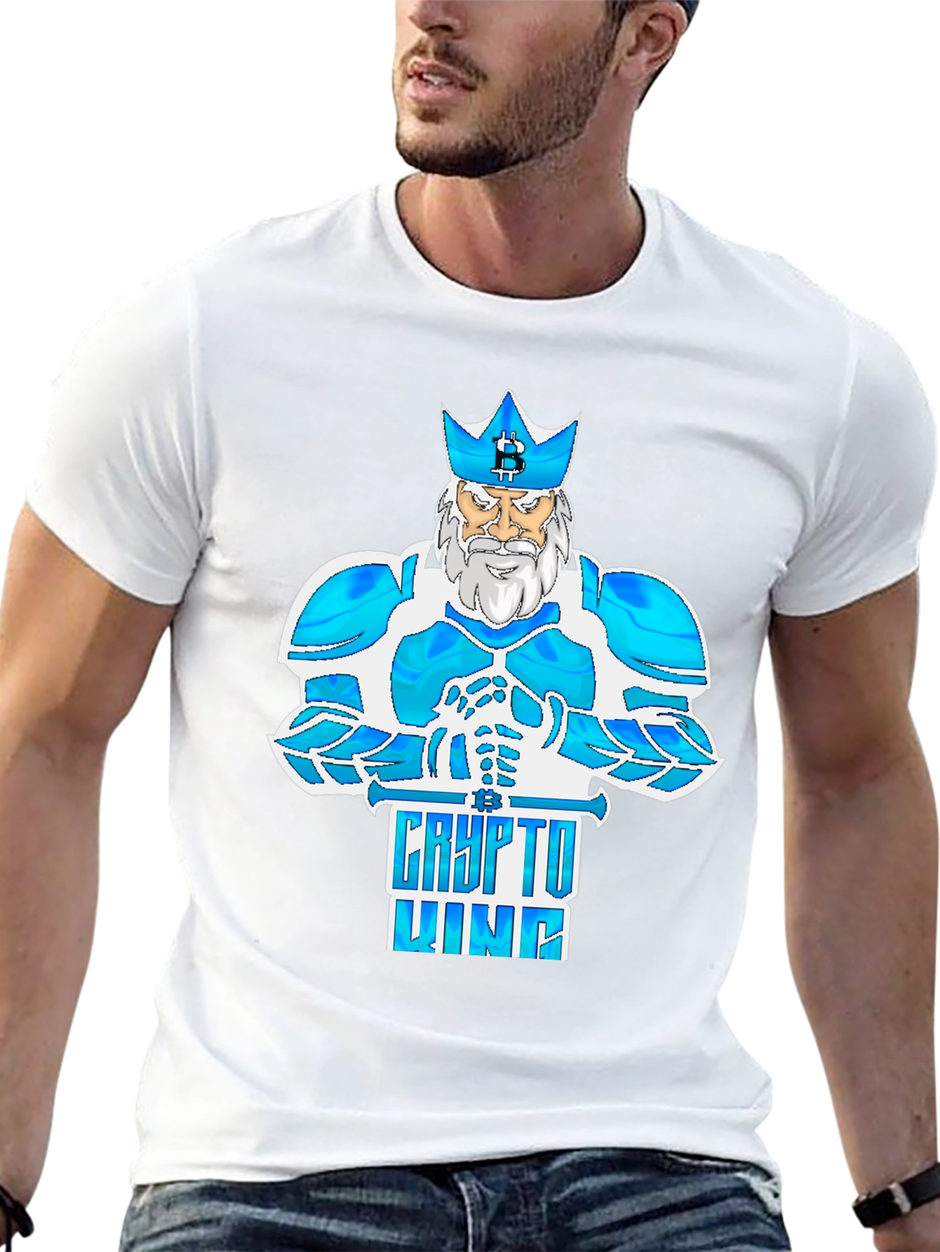 Crypto King Bitcoin Tee - Digital Currency Fashion
