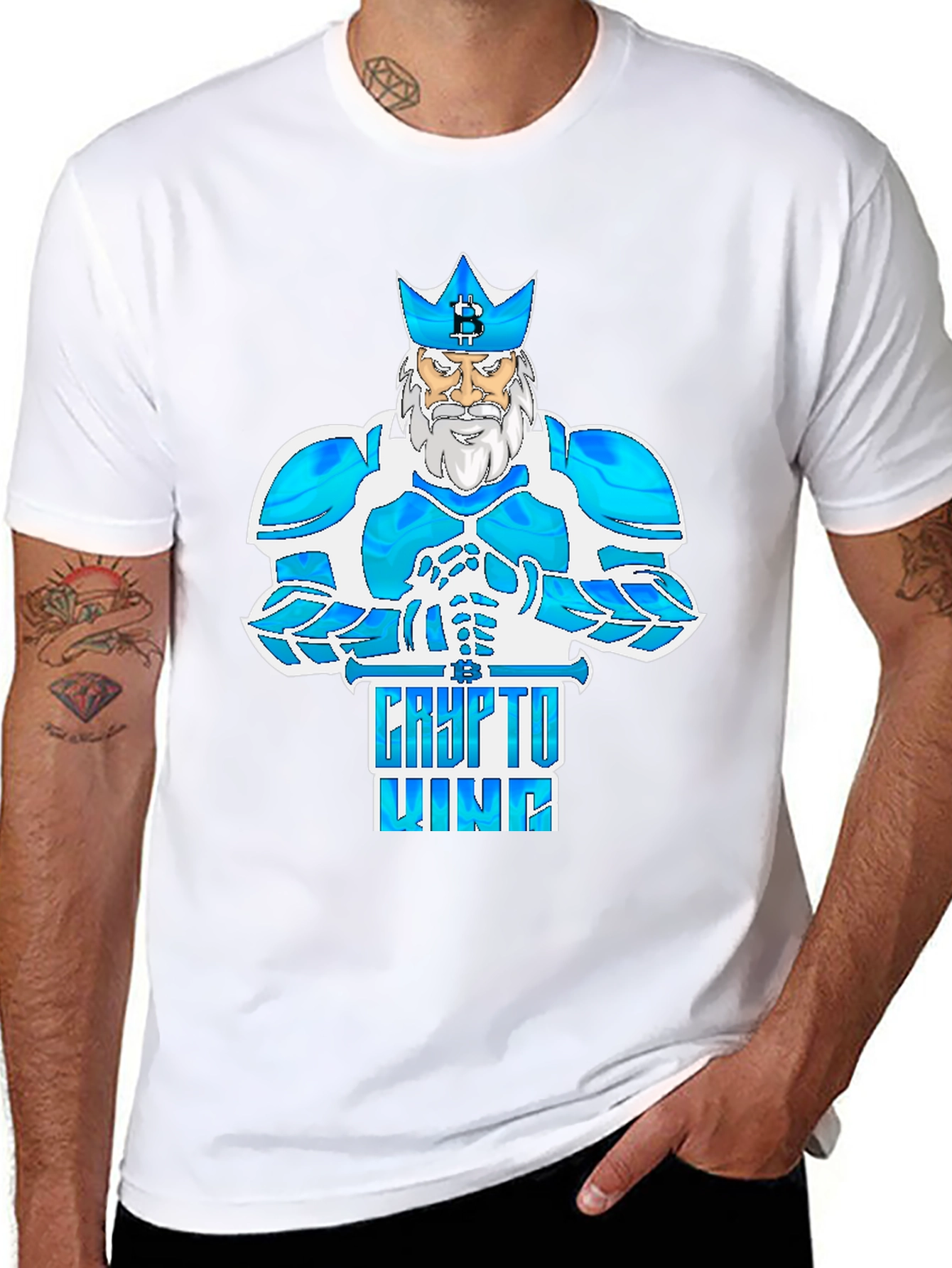 Crypto King Bitcoin Tee - Digital Currency Fashion