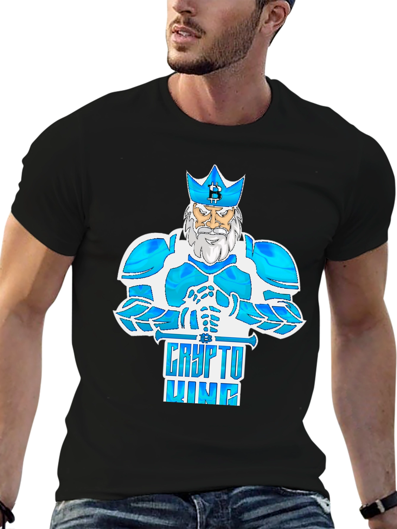 Crypto King Bitcoin Tee - Digital Currency Fashion