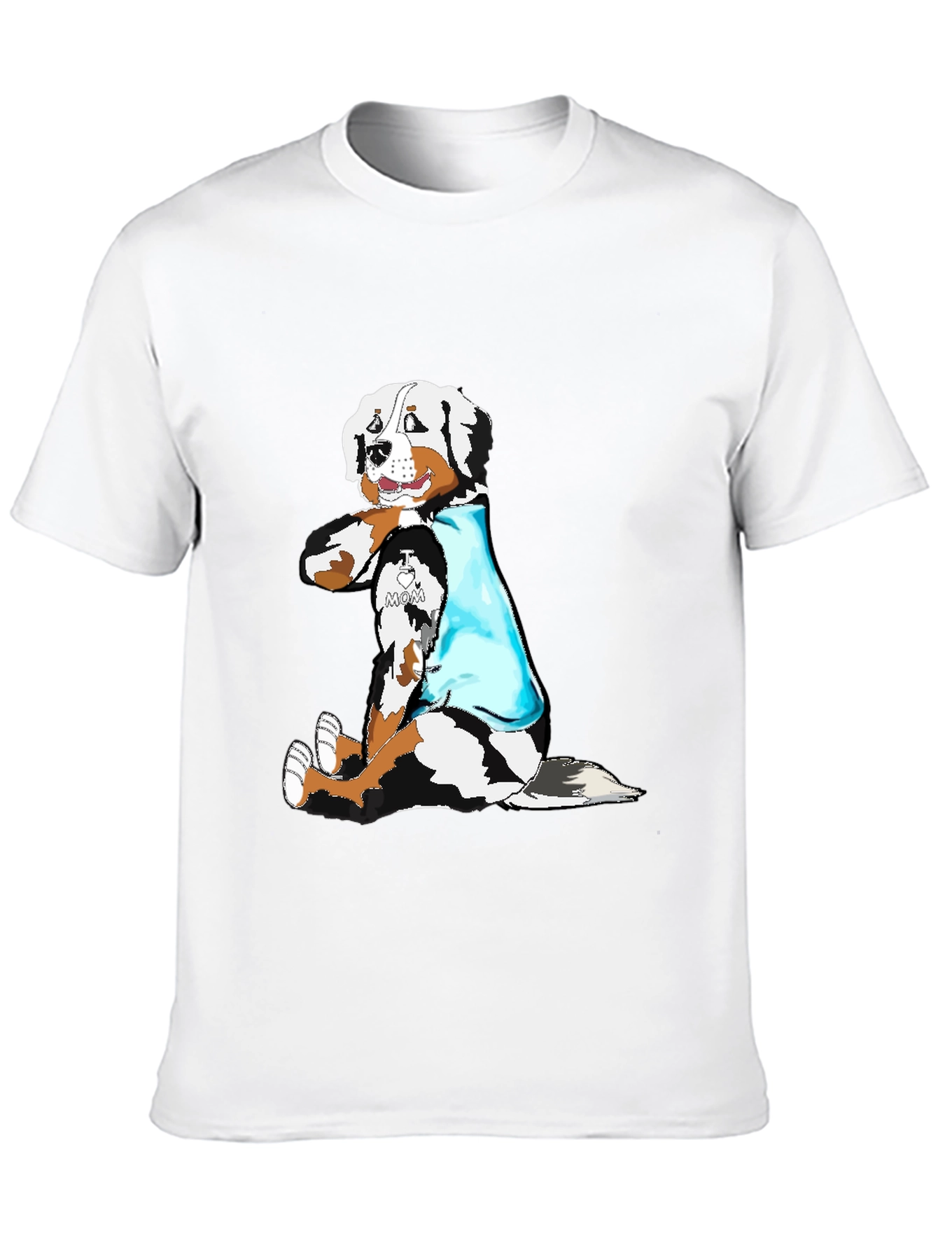 I Love Mom Dog Graphic Black T-Shirt