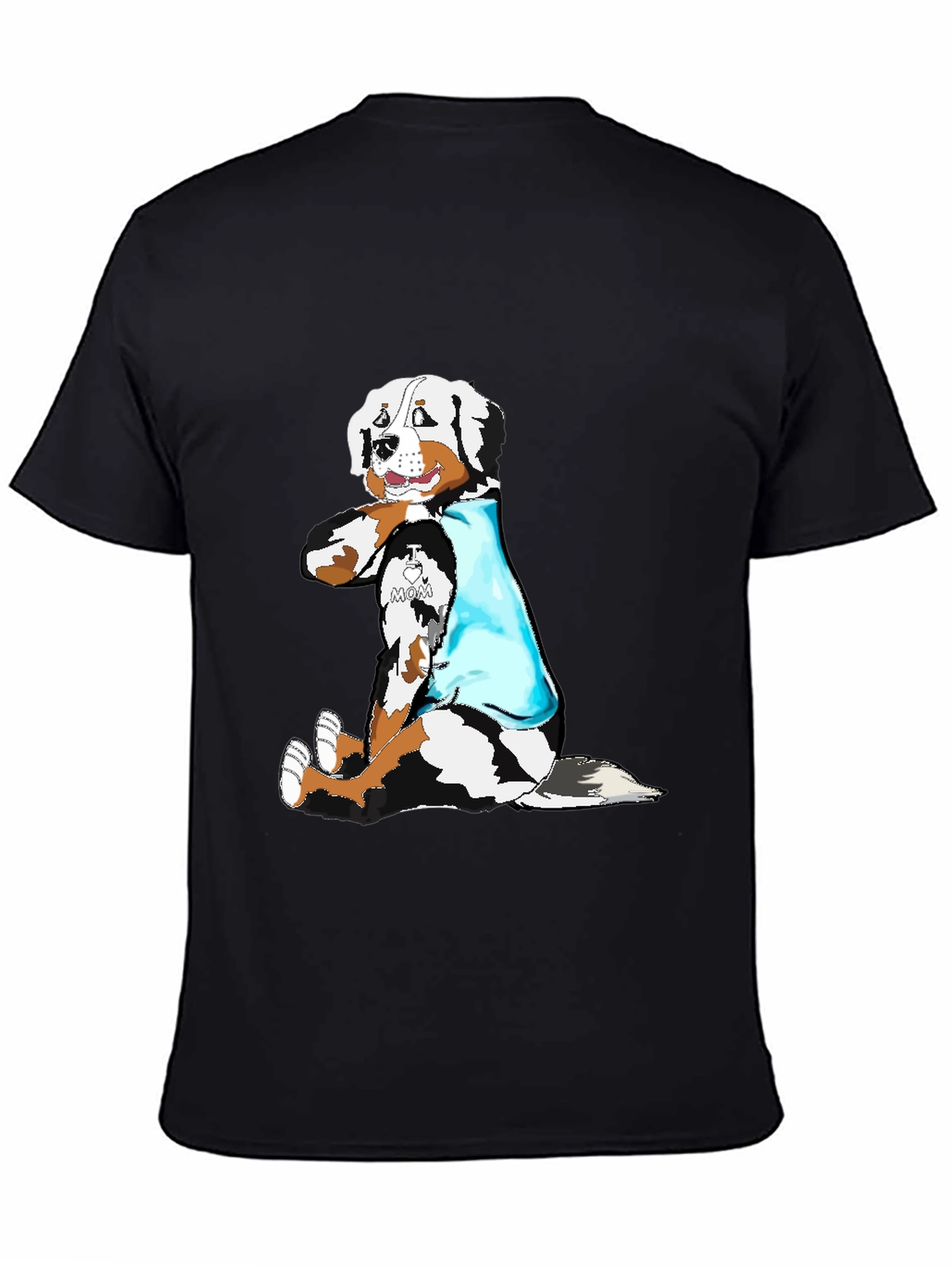 I Love Mom Dog Graphic Black T-Shirt