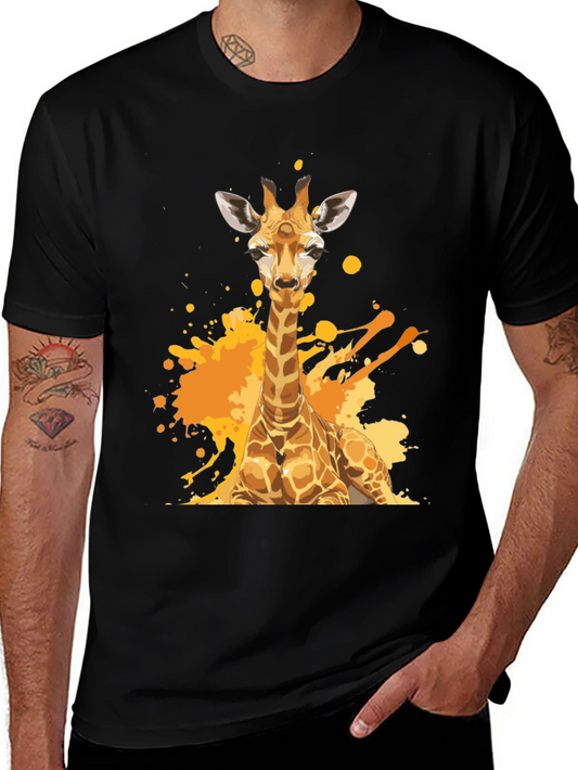 Giraffe Splash T-Shirt - Artistic Animal Tee