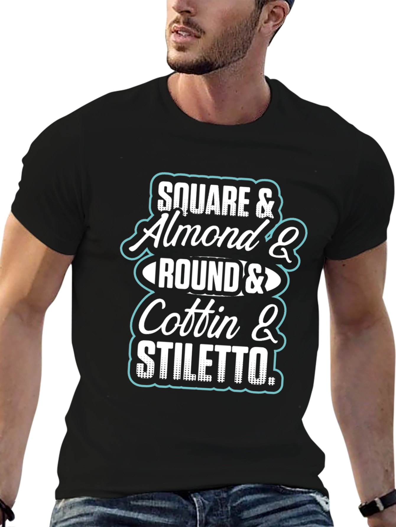 Nail Shape T-Shirt - Square Almond Round Coffin Stiletto
