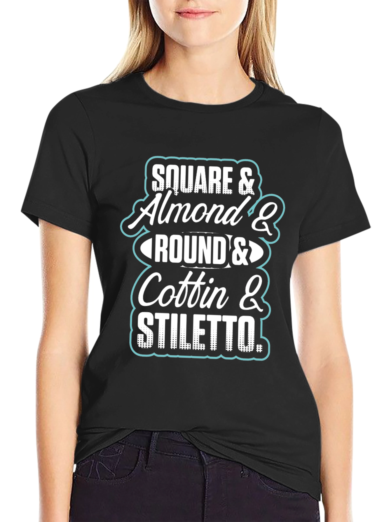 Nail Shape T-Shirt - Square Almond Round Coffin Stiletto