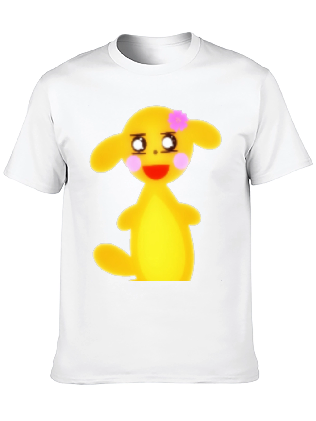 Black T-Shirt with Cute Yellow Character