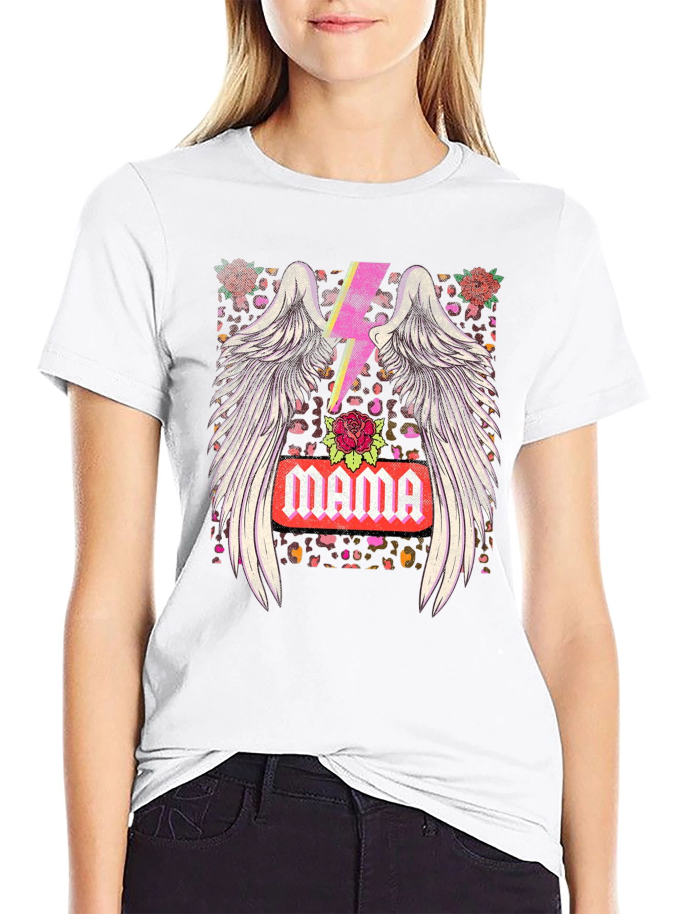 Mama Wings & Lightning Bolt Graphic Tee