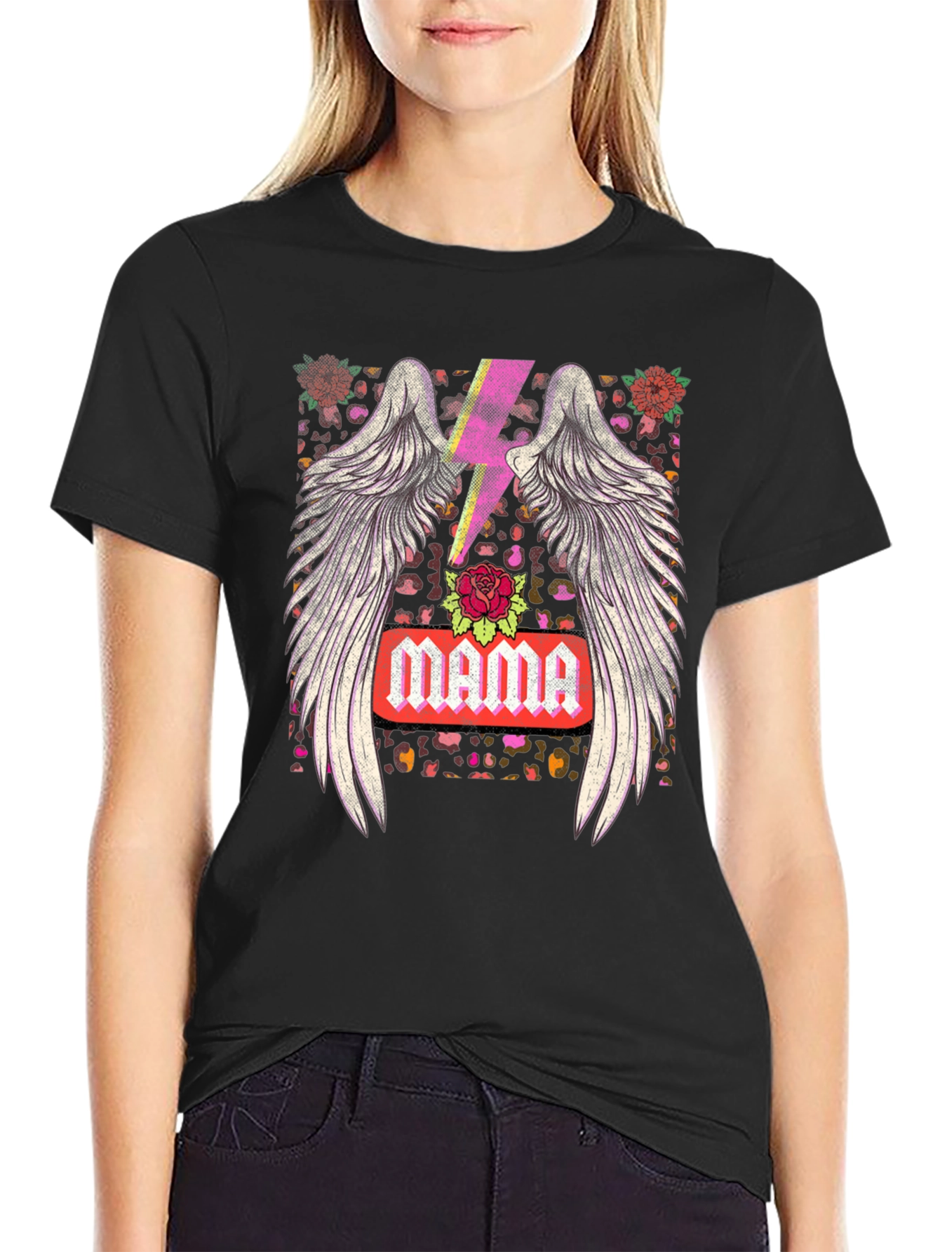 Mama Wings & Lightning Bolt Graphic Tee