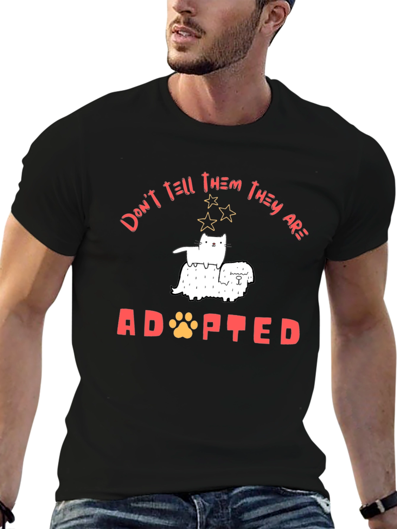 Adopted Pet T-Shirt - Cat & Dog Graphic Tee