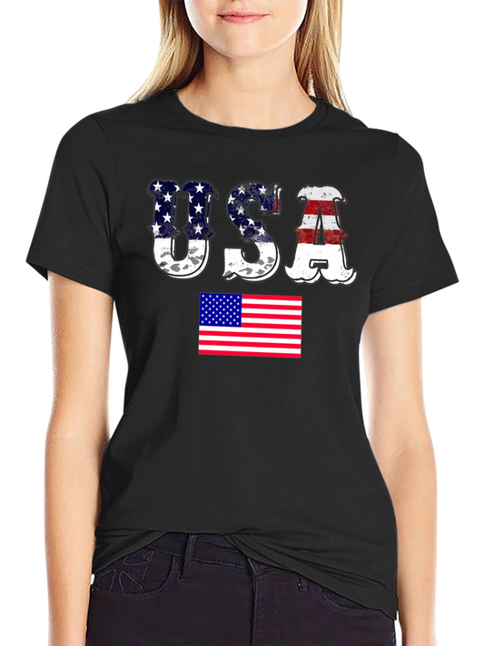 USA Flag Patriotic Graphic T-Shirt