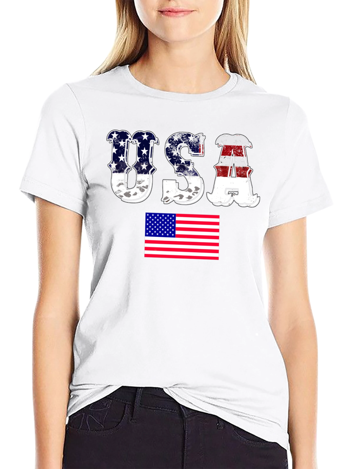 USA Flag Patriotic Graphic T-Shirt