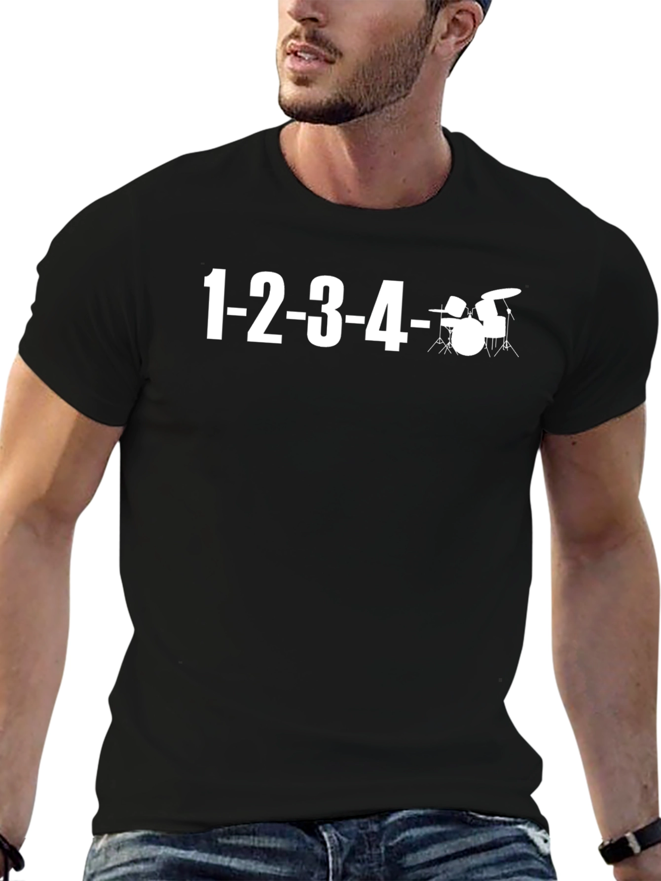 1-2-3-4 Drum Kit T-Shirt - Musicians Tee