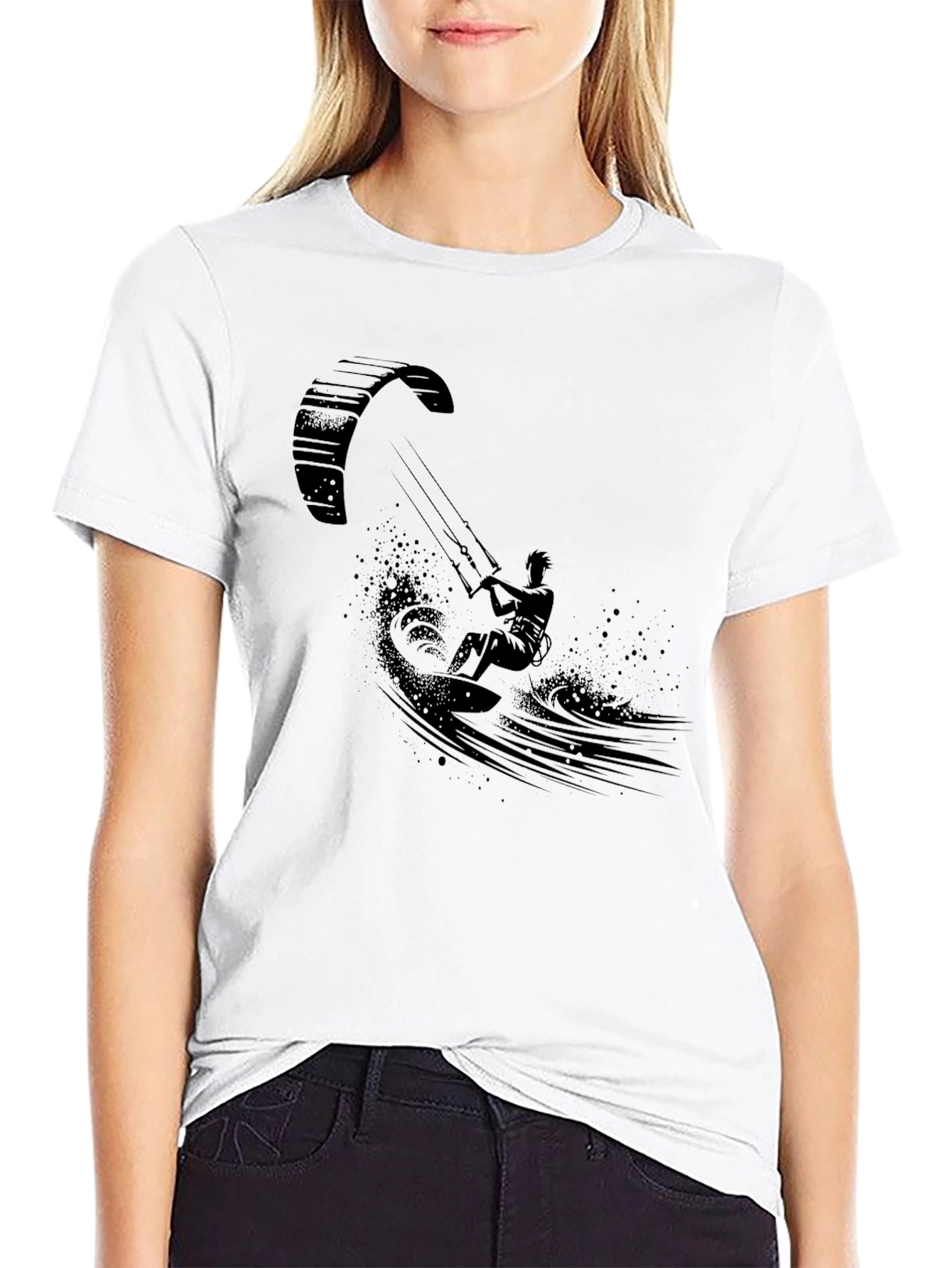 Black Kitesurfer Graphic Tee