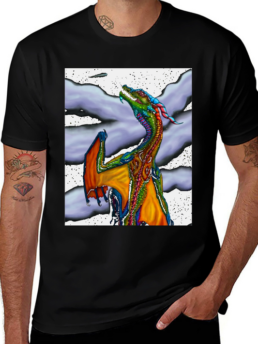 Dragon Graphic Tee - Colorful Fantasy Art