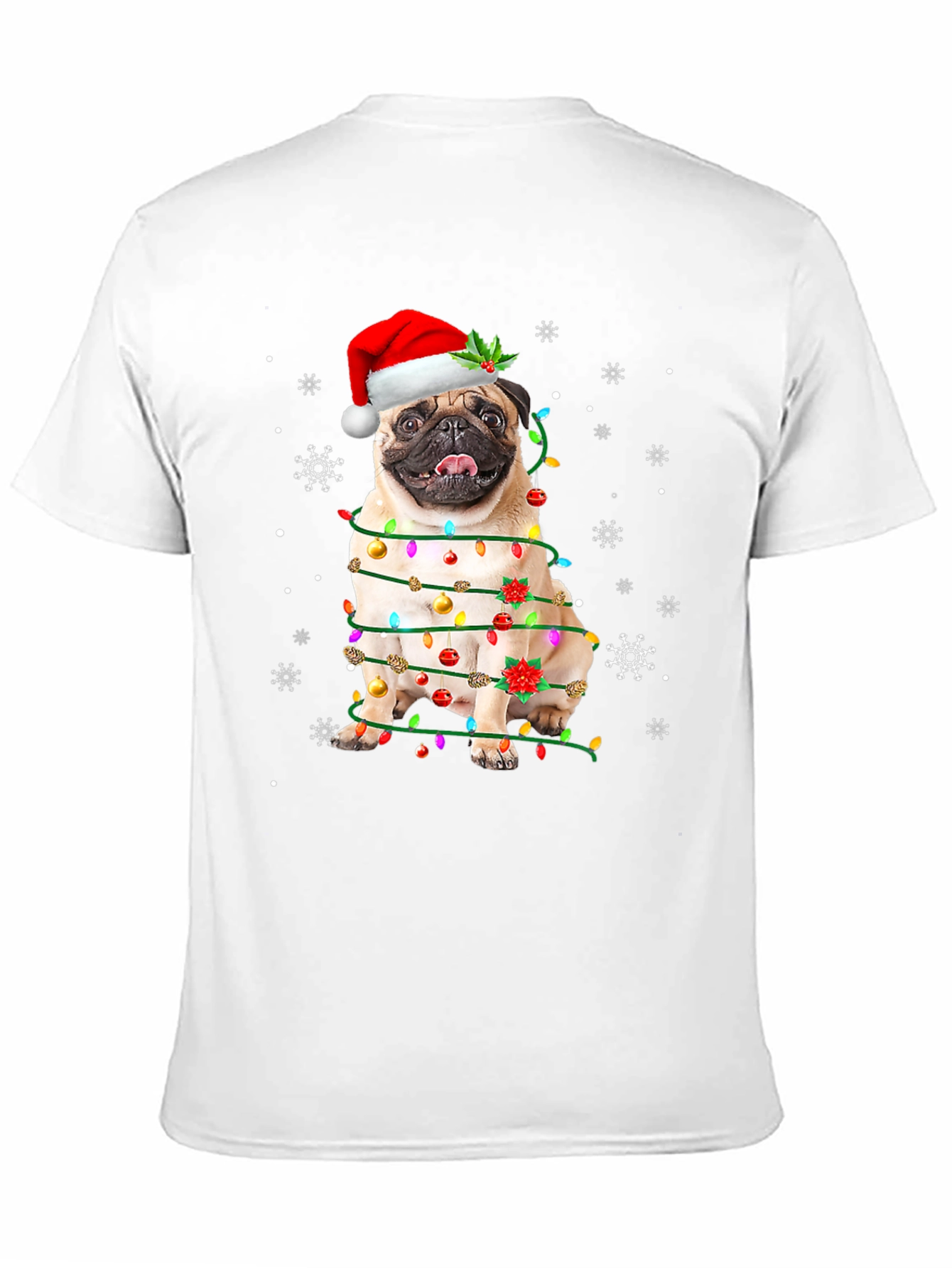 Festive Pug Christmas Lights T-Shirt