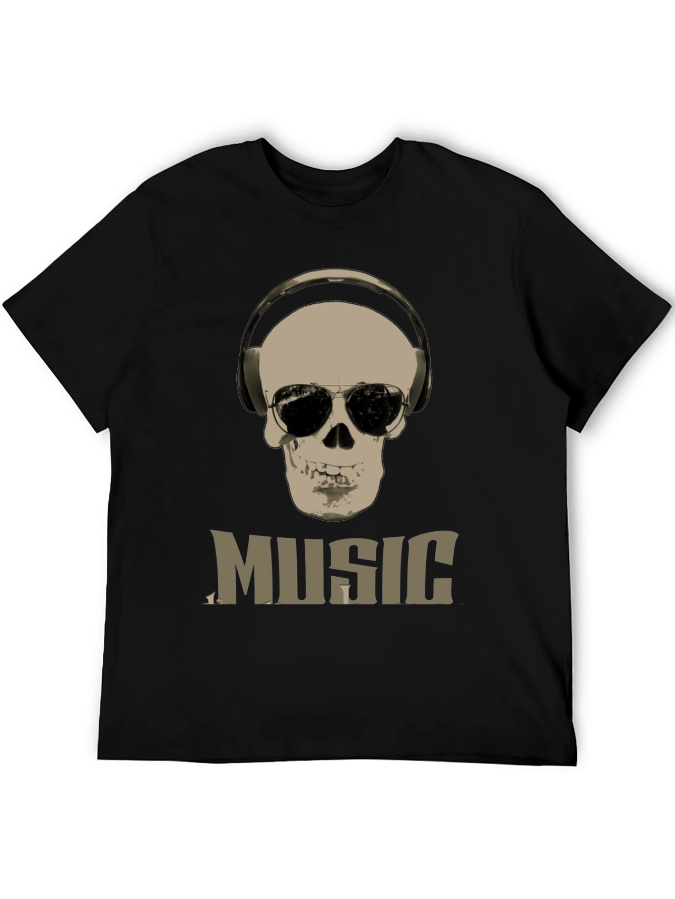 Skull Music Graphic T-Shirt - Cool DJ Style Tee