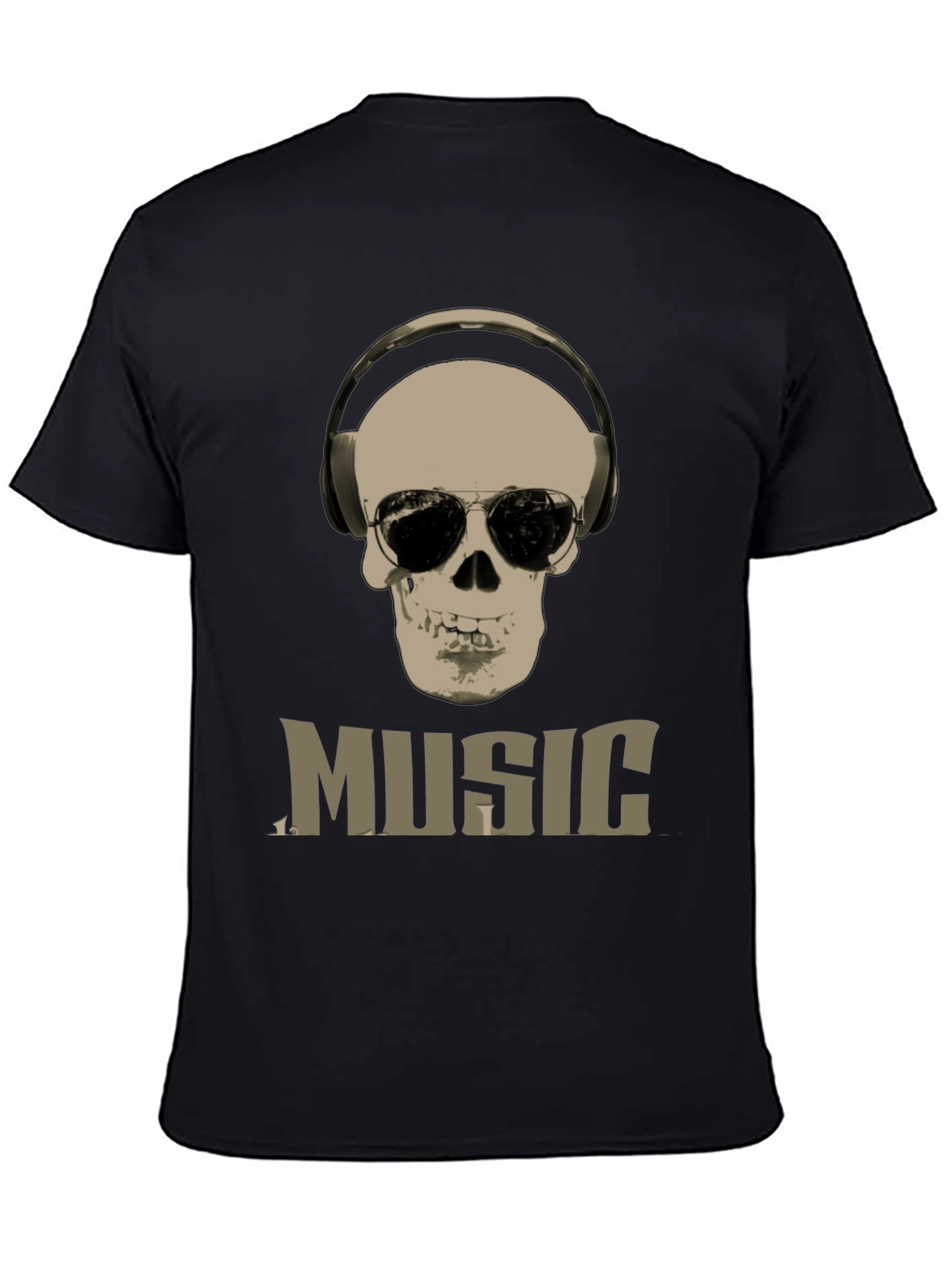 Skull Music Graphic T-Shirt - Cool DJ Style Tee