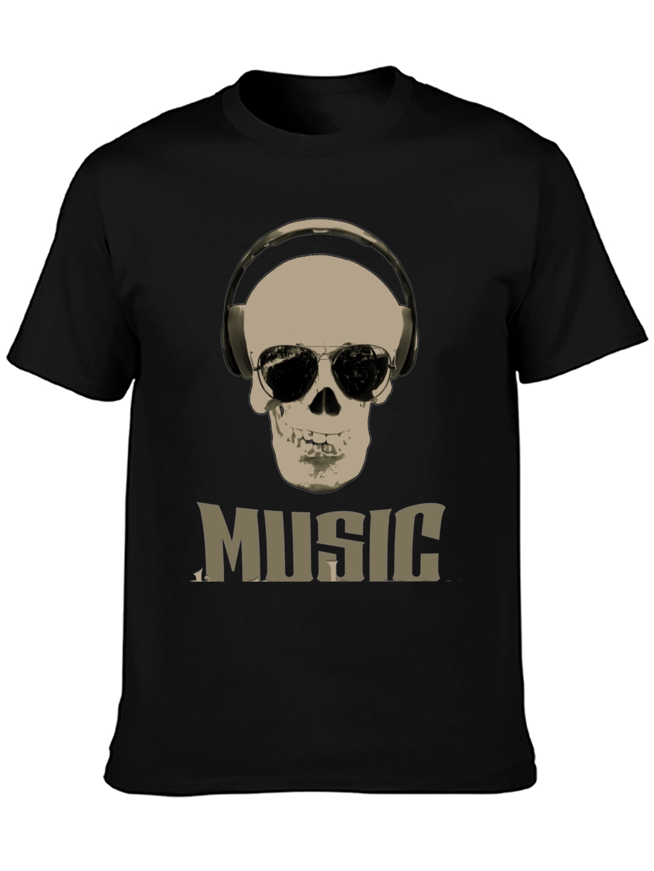 Skull Music Graphic T-Shirt - Cool DJ Style Tee