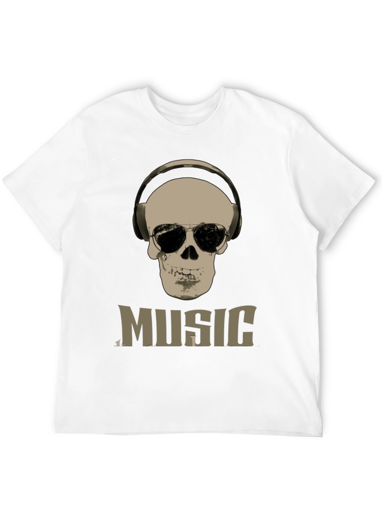 Skull Music Graphic T-Shirt - Cool DJ Style Tee
