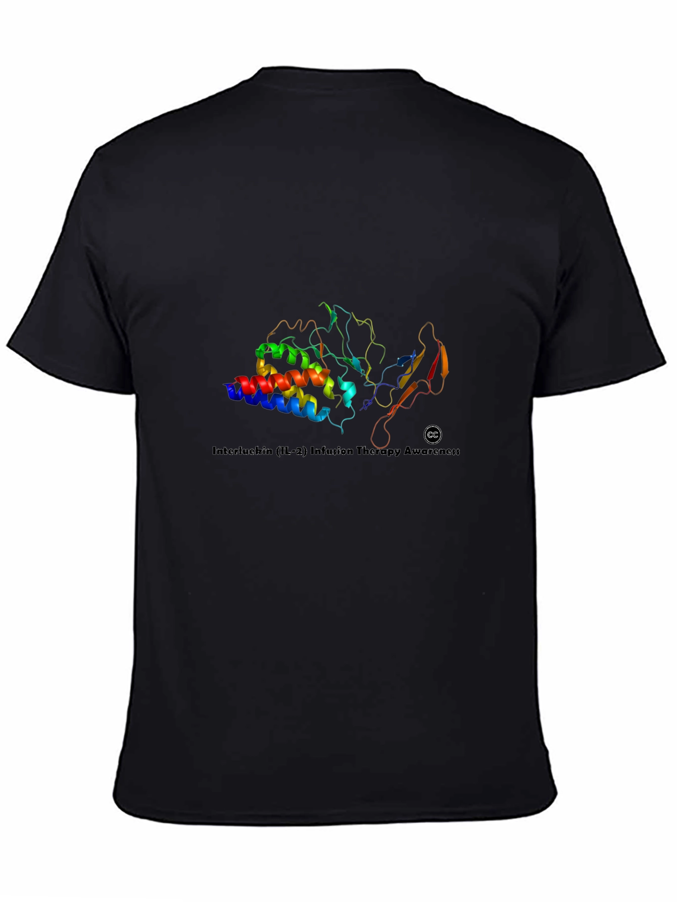 Science Protein Structure Graphic Tee - Black Cotton Shirt