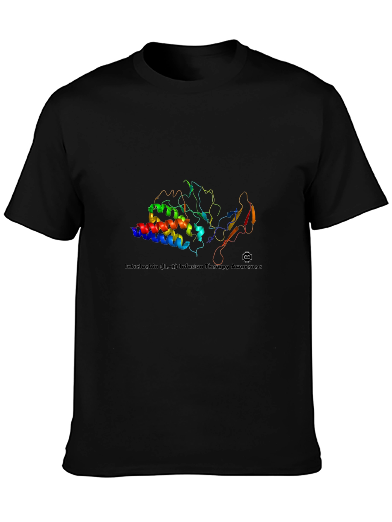 Science Protein Structure Graphic Tee - Black Cotton Shirt