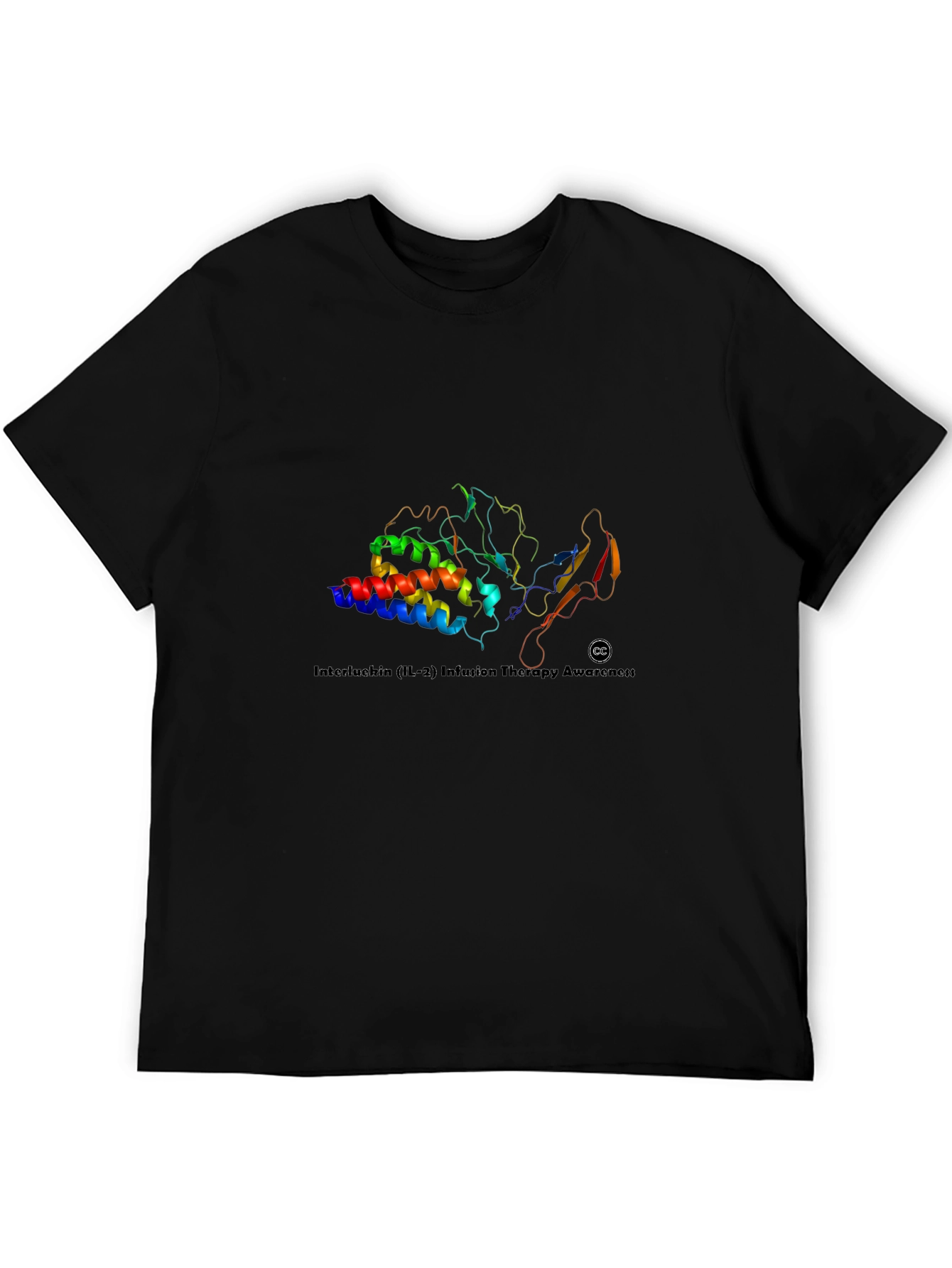 Science Protein Structure Graphic Tee - Black Cotton Shirt