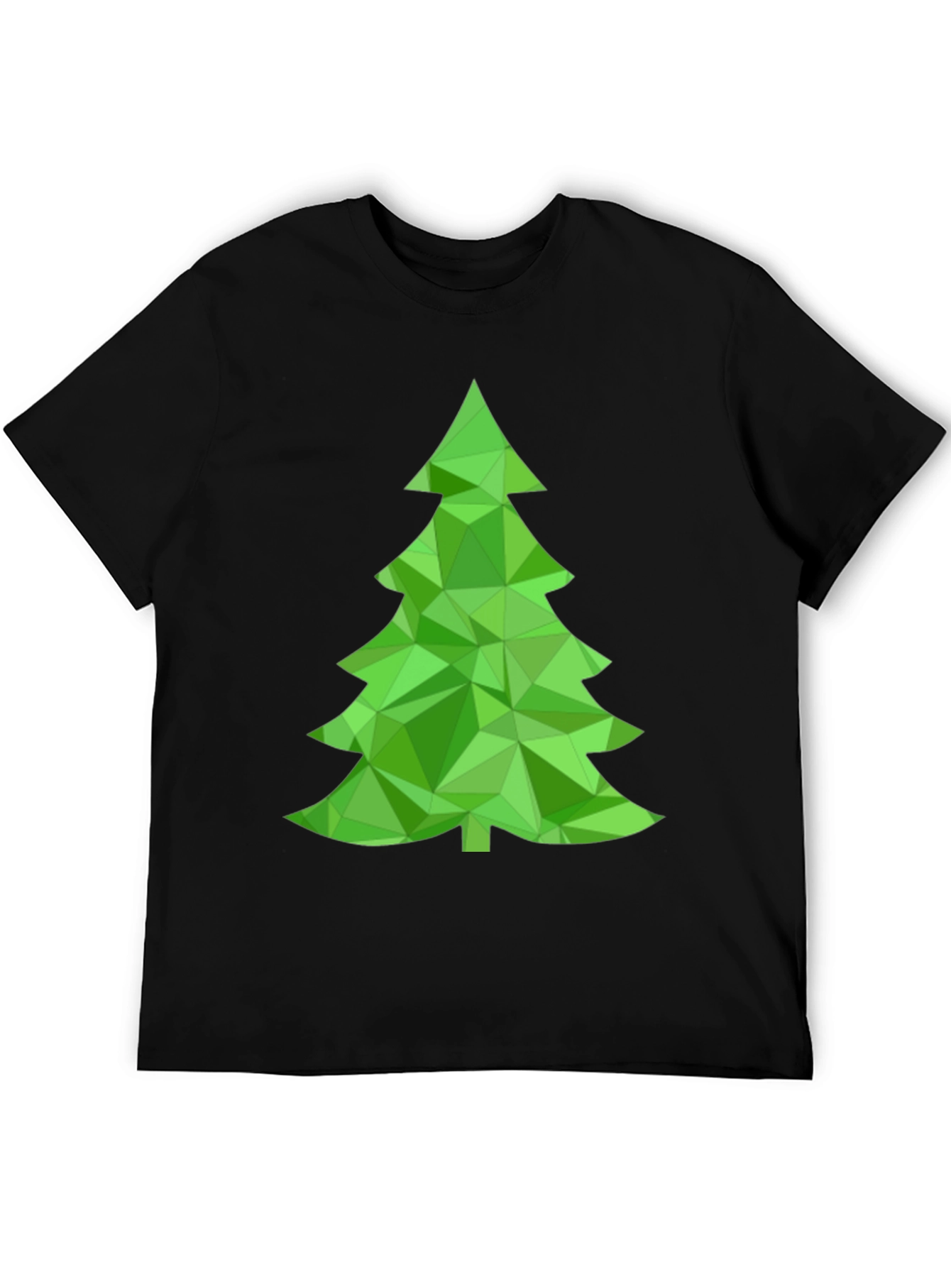 Geometric Christmas Tree Graphic Tee - Holiday Style